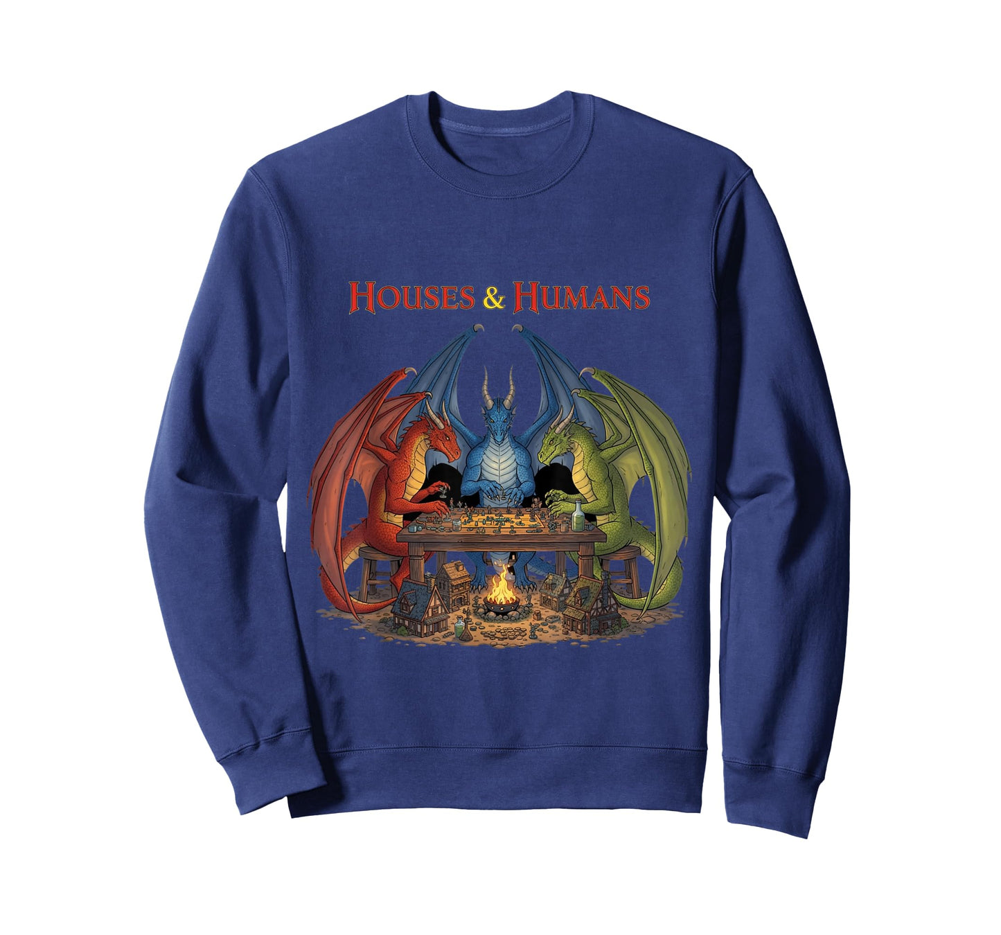 Gaming Houses Humans Funny RPG Parody Gamer Men Boys Kids T-Shirt