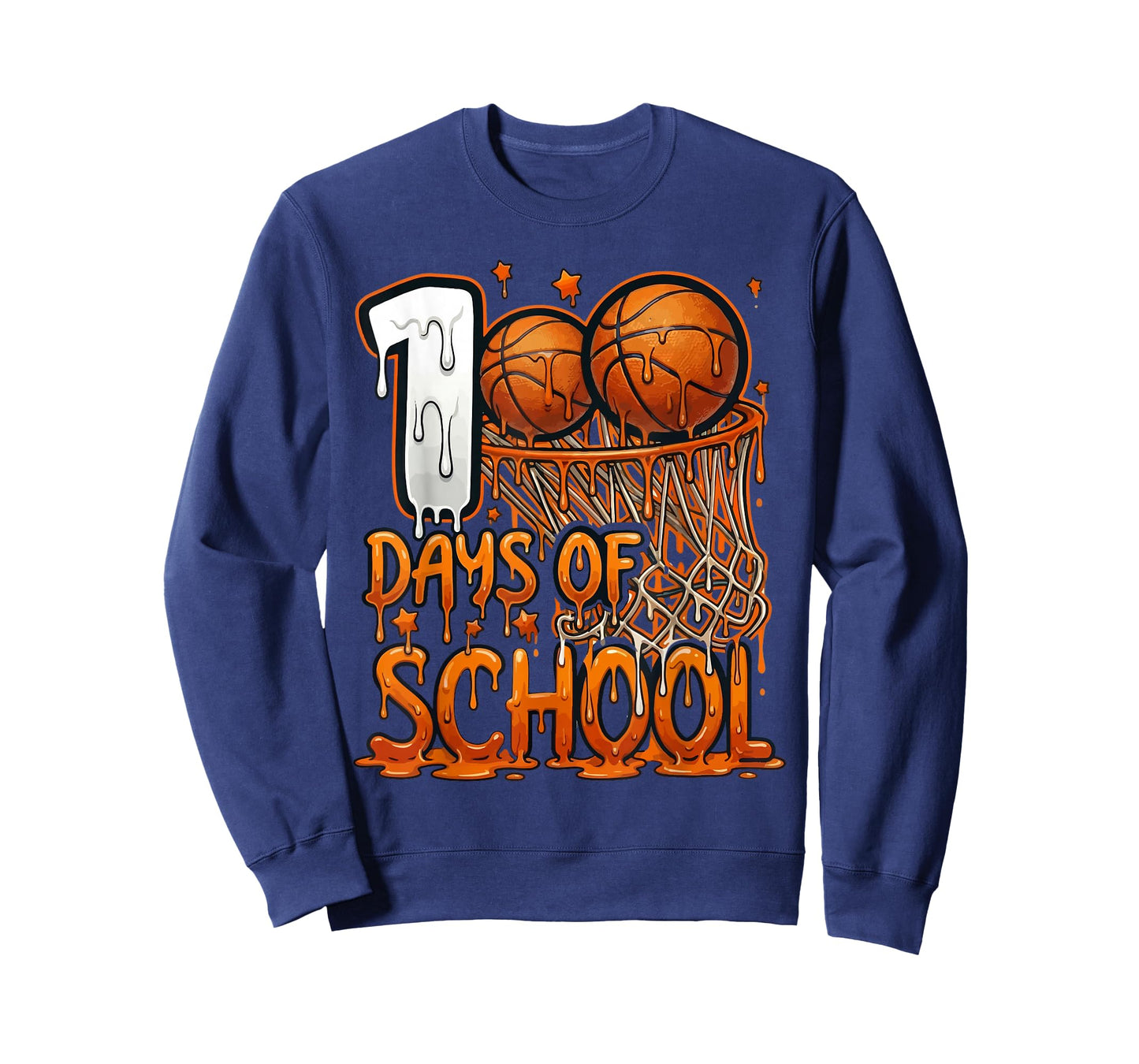100th Days of School Basketball Drip for Boys Kids T-Shirt