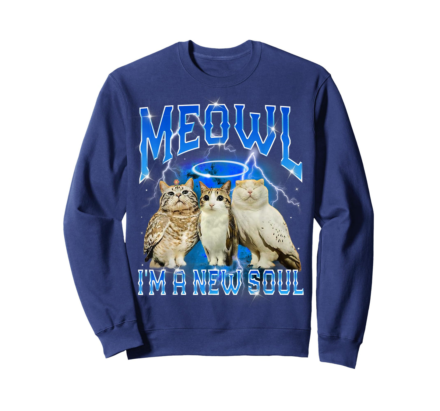 Cat Owl Funny Cursed Internet Brainrot Bootleg Meowl T-Shirt