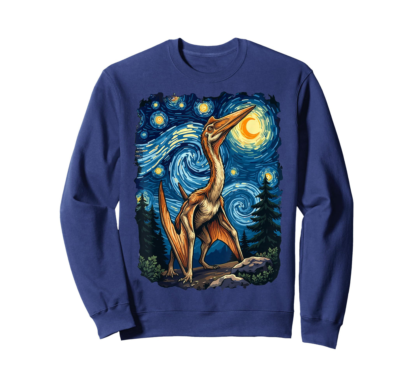 Quetzalcoatlus Pterosaur Prehistoric Starry Night Van Gogh T-Shirt