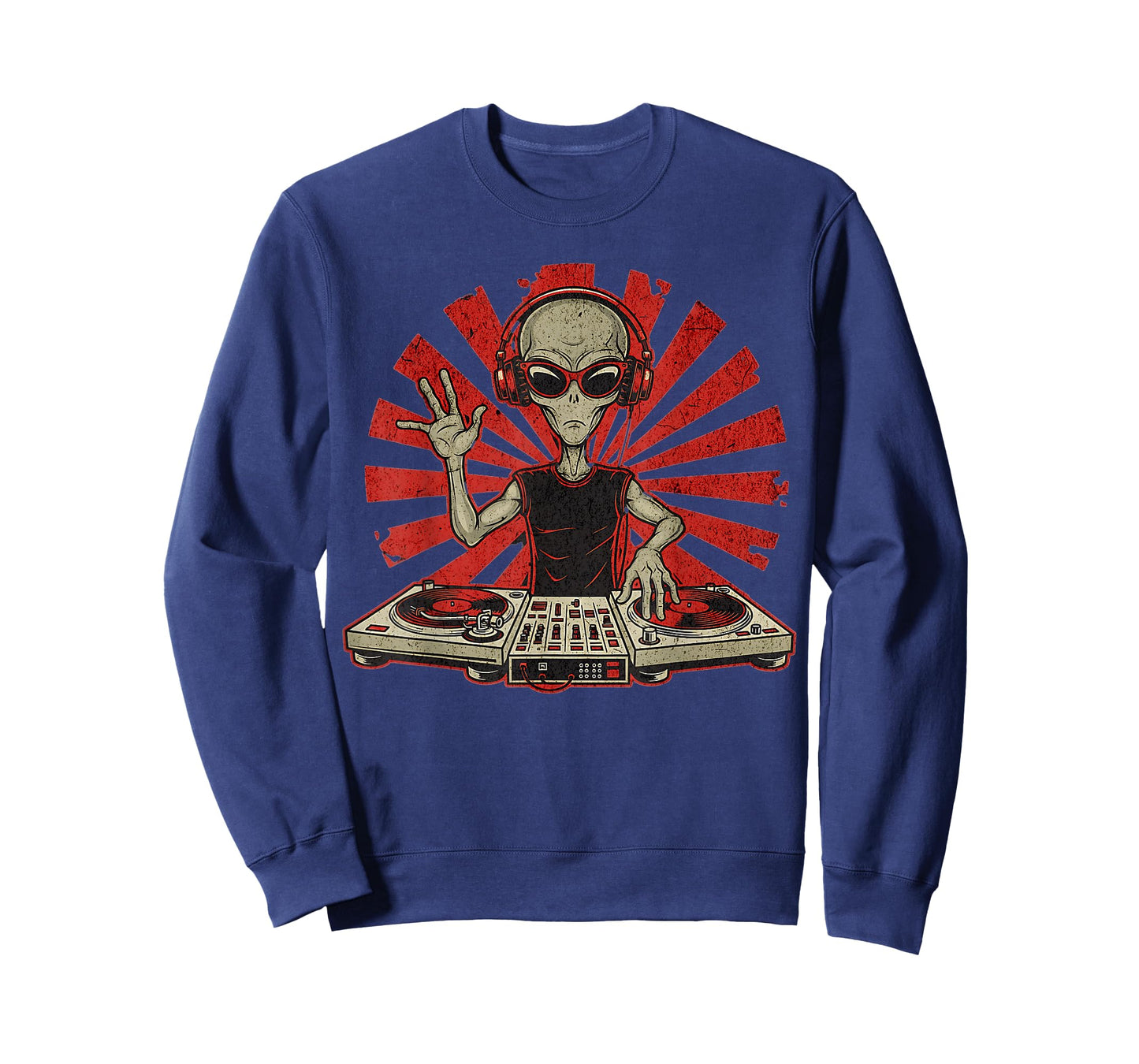 Funny DJ Graphic Tee Music Lover Alien DJ Music Mixer T-Shirt