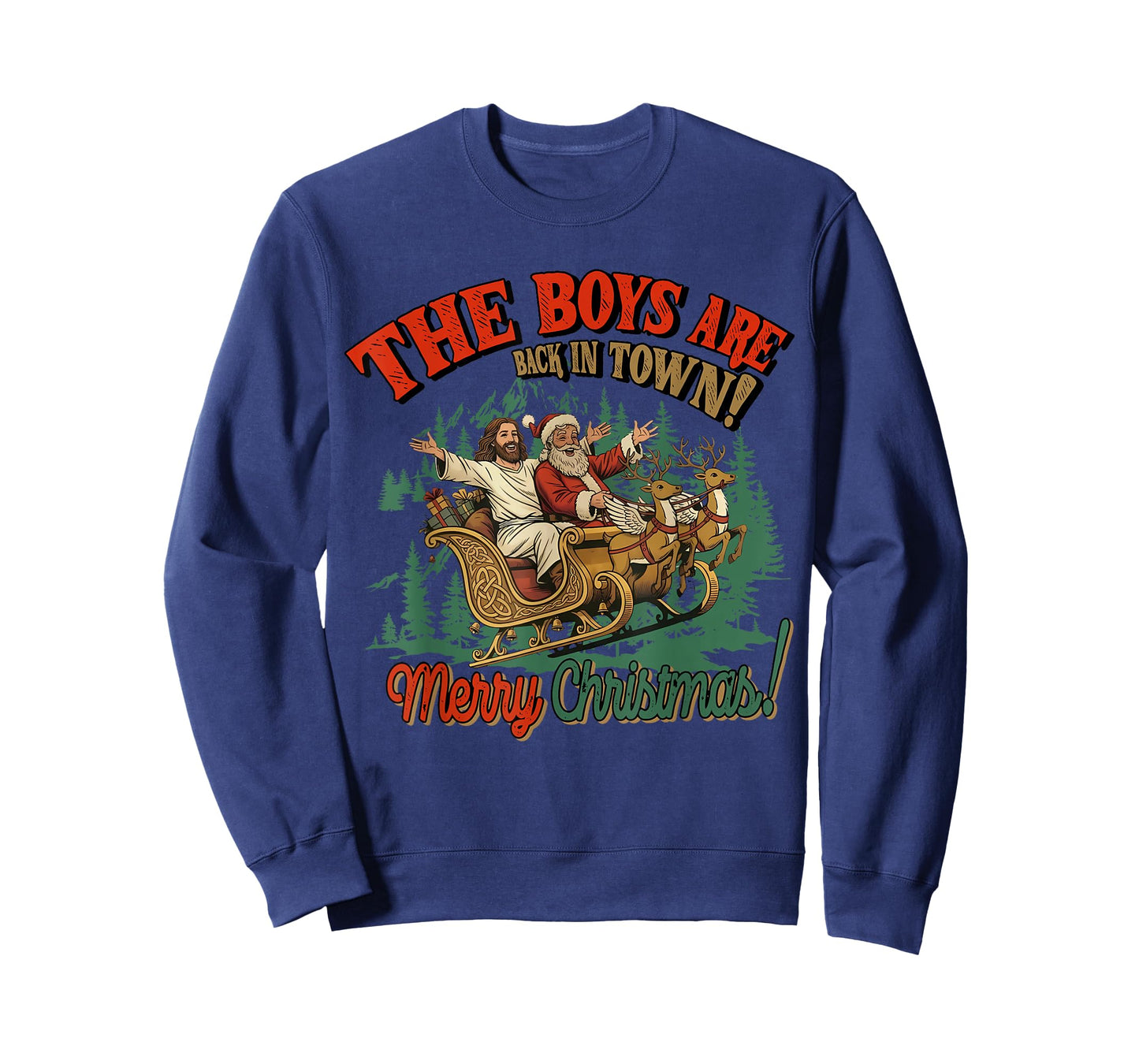 Funny Christian Christmas The Boys are Back in Town T-Shirt