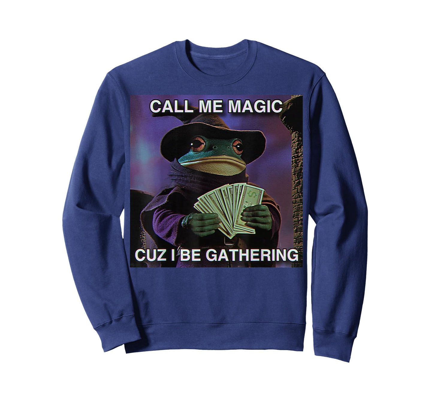 Call Me Magic Cuz I Be Gathering Funny Wizard Frog Mage Meme T-Shirt