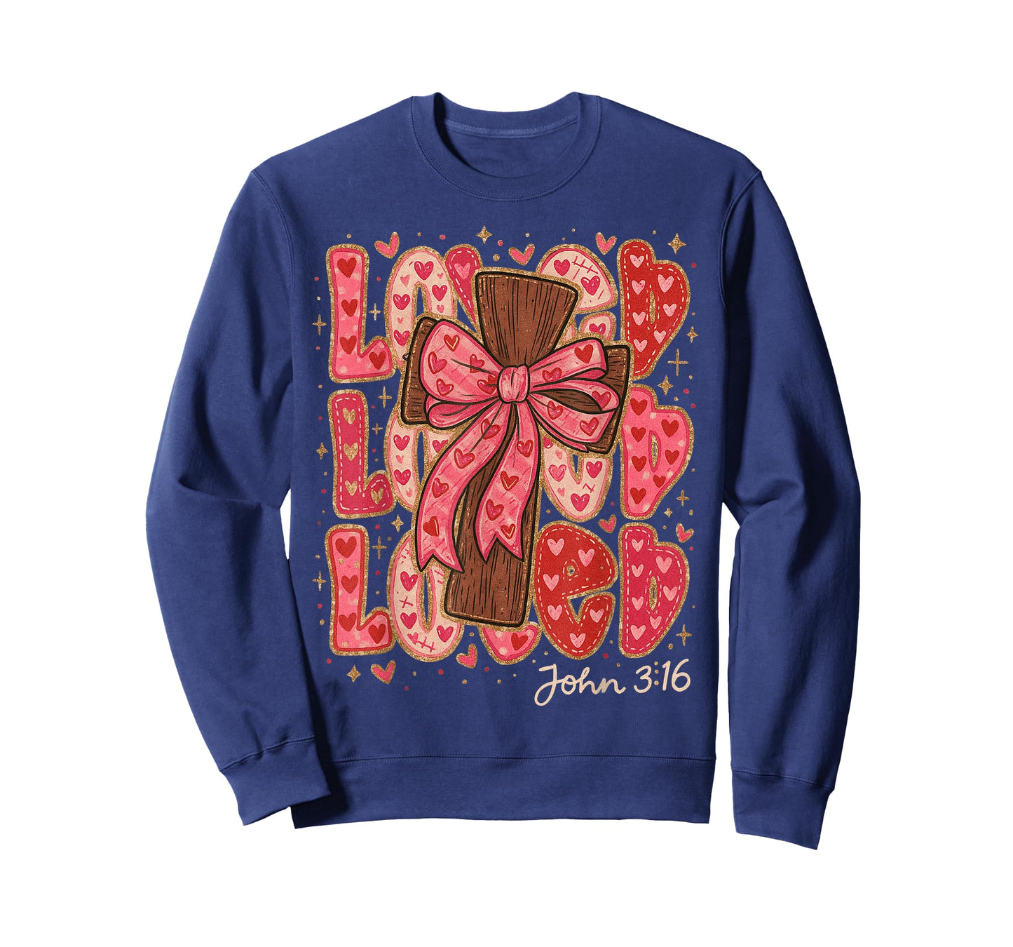 HUGvyn Loved John 3:16 Valentine Christian Preppy Coquette T-Shirt