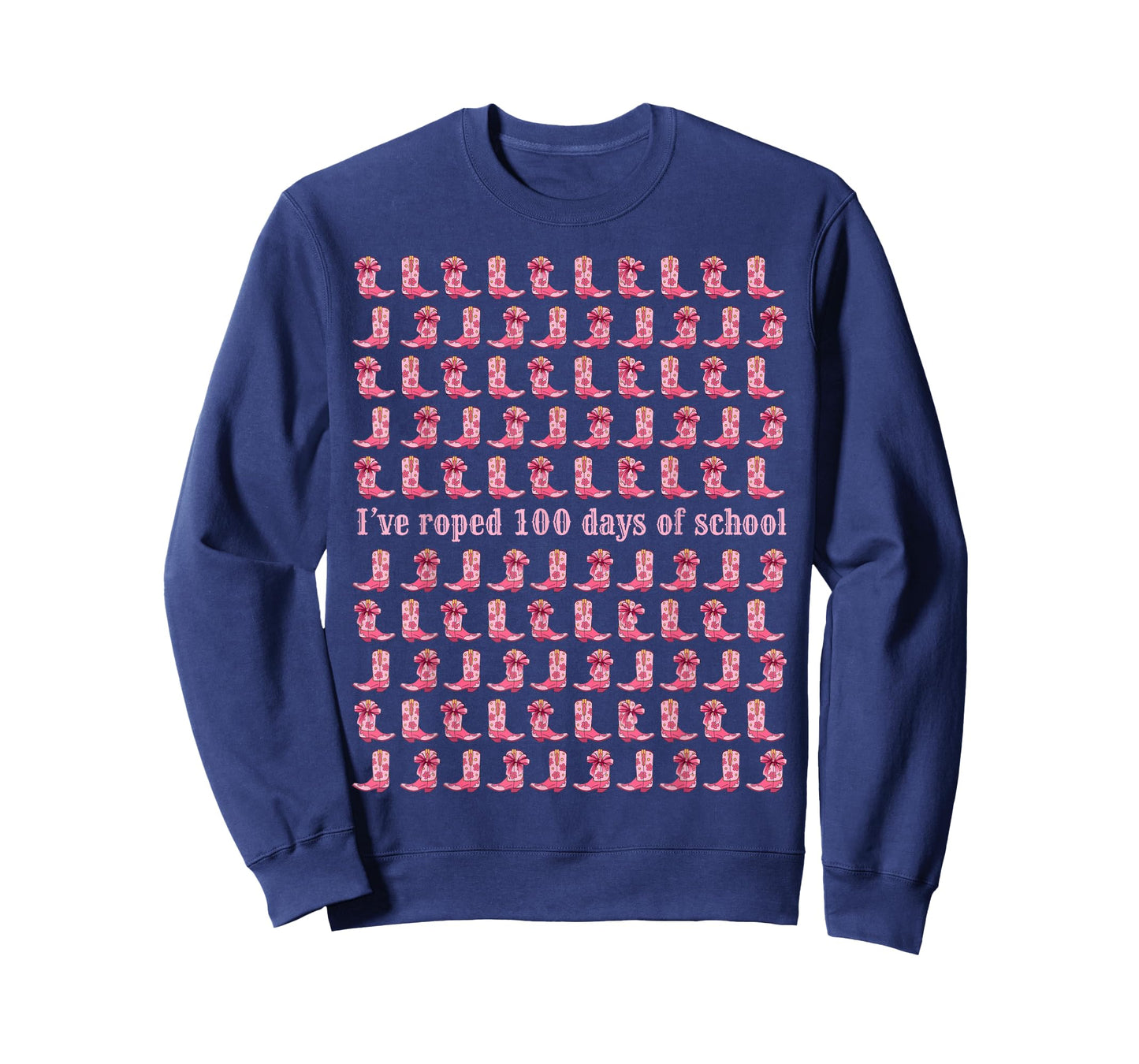 I've Roped 100 Days of School Pink Cowboy Boots Coquette T-Shirt