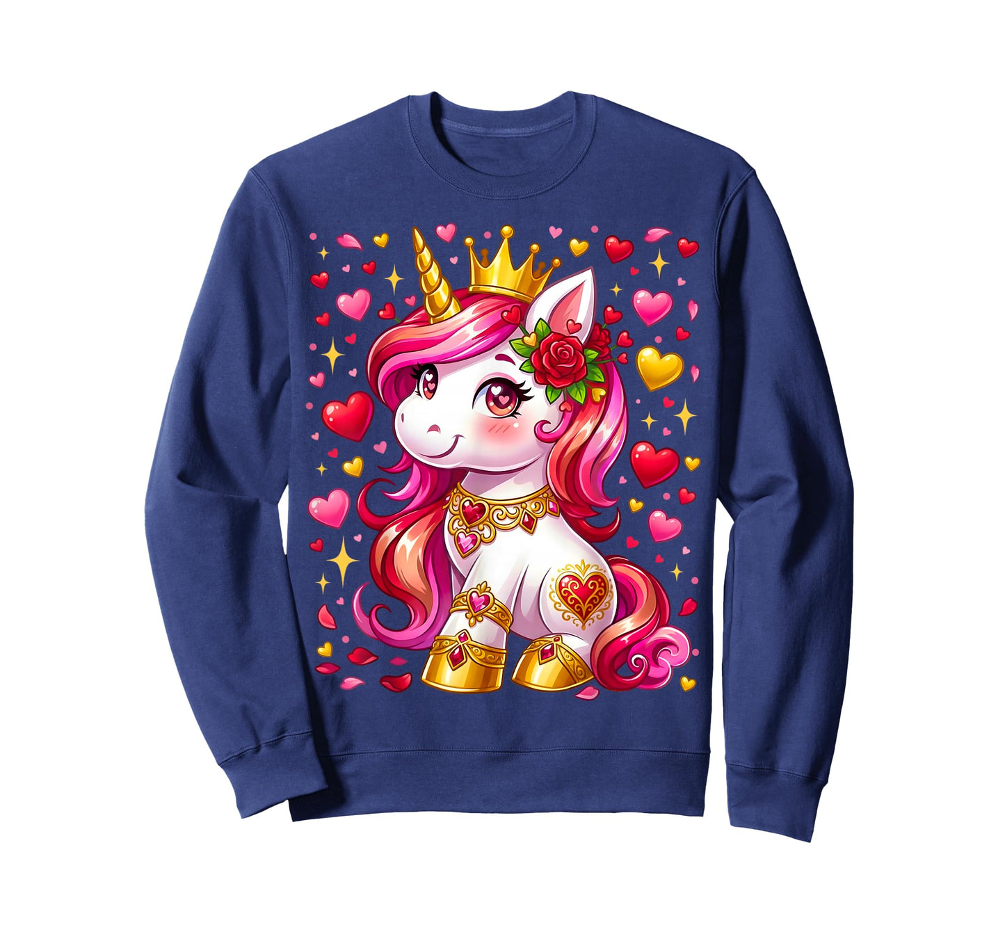 Cute Unicorn Heart Valentines Day Girls Kids Valentine T-Shirt