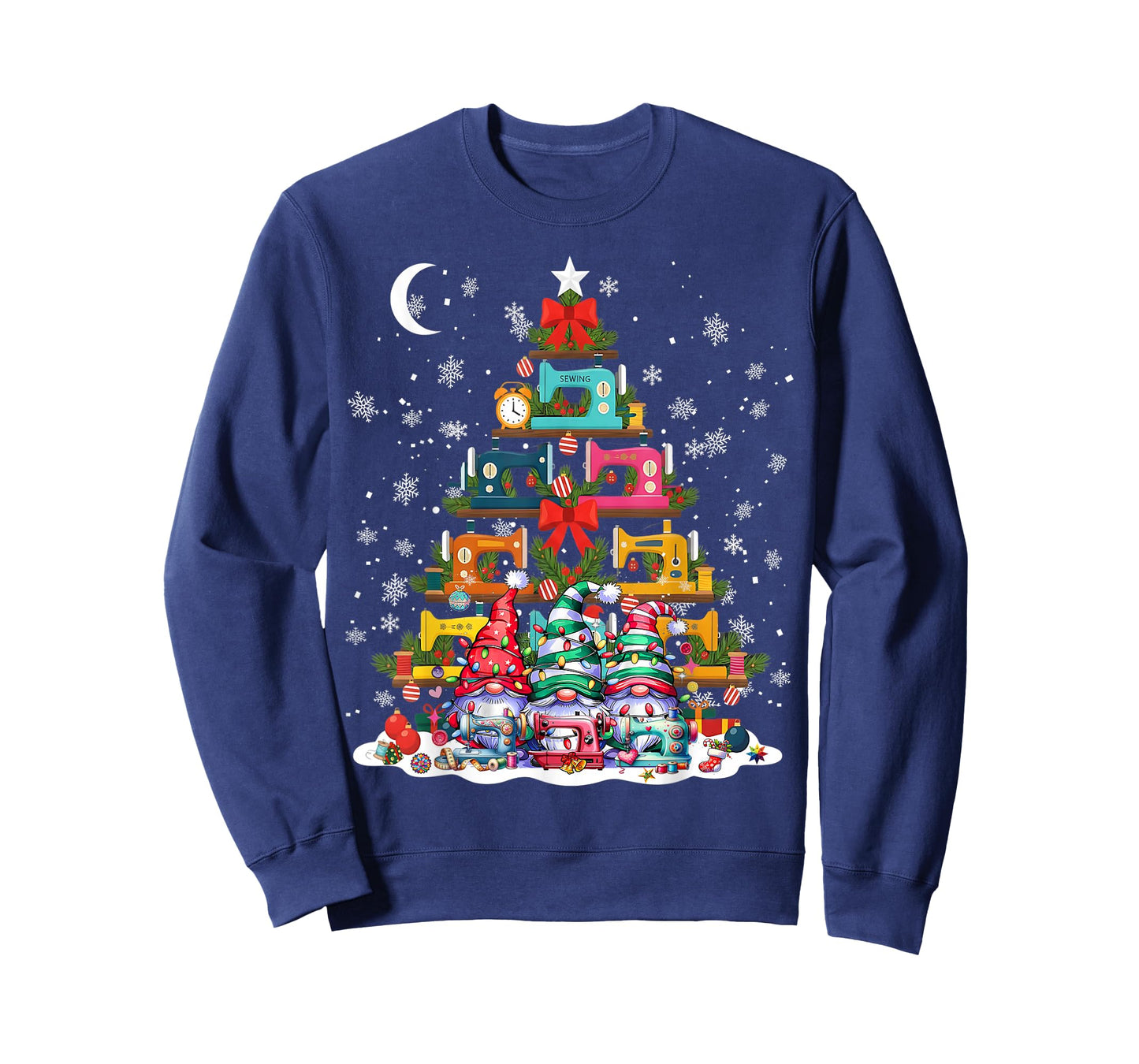 Cute Sewing Quilting Sewing Machine Christmas Tree Christmas T-Shirt