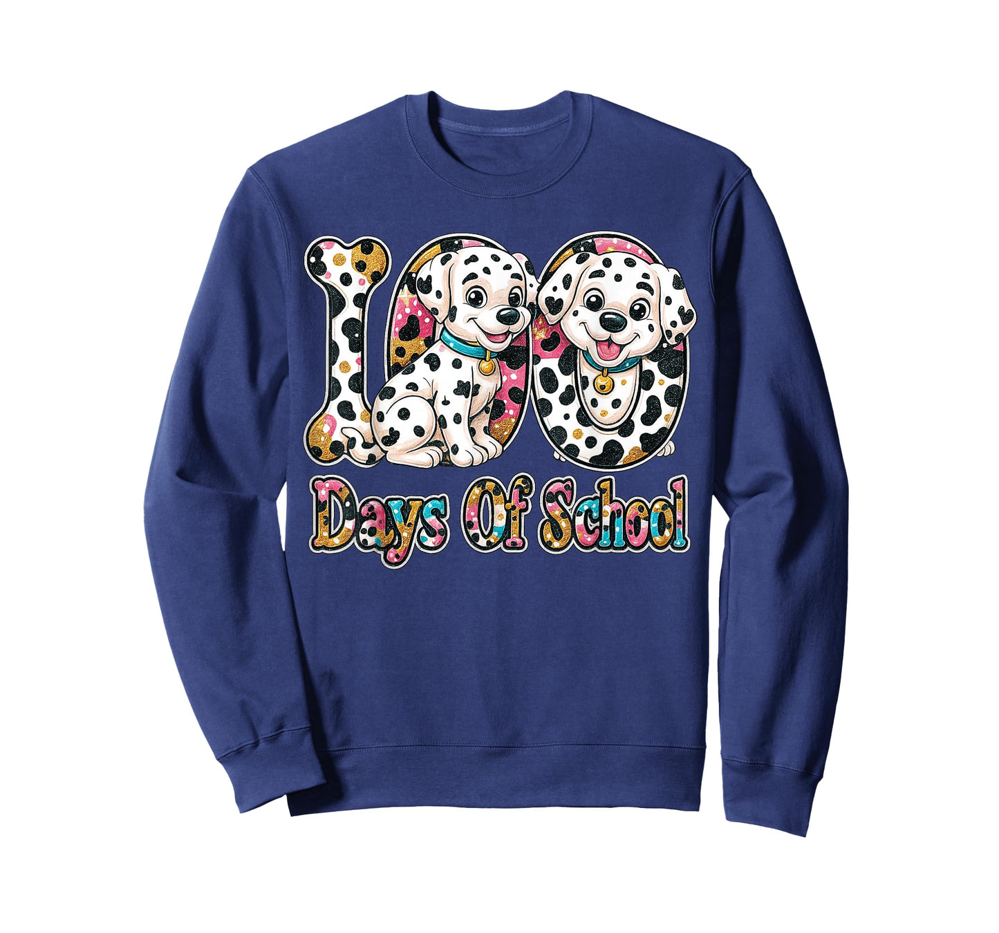 Preppy 100 Days of School Dalmatian Dog Teachers Kids T-Shirt