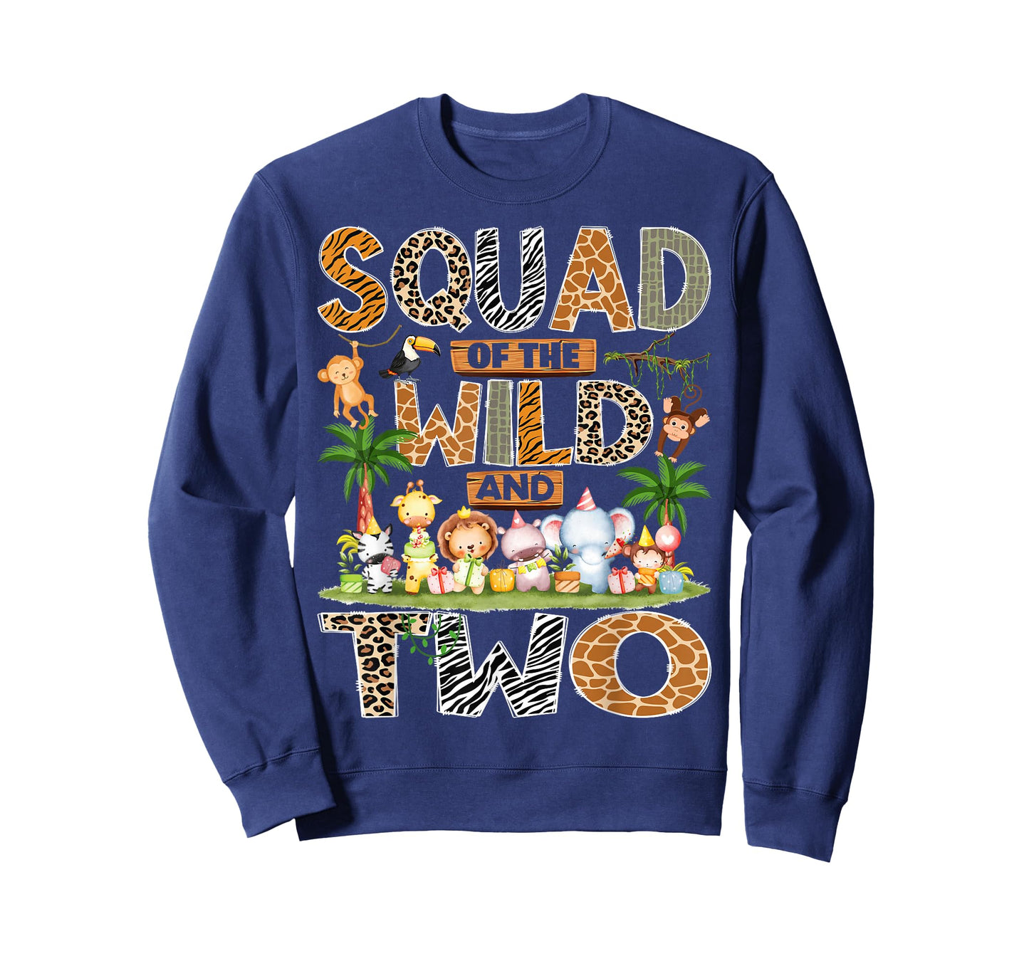 Squad of The Wild & Two 2nd Birthday Boy Safari Jungle T-Shirt