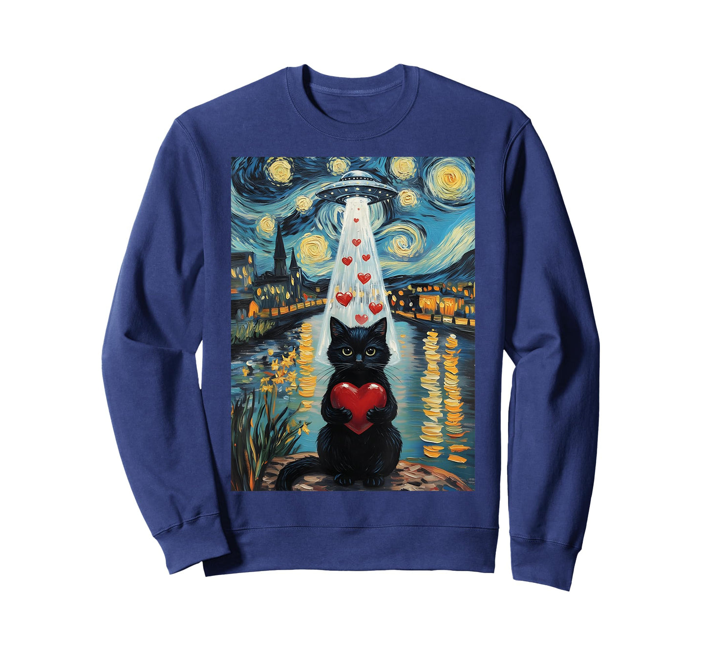 Black Cat Kawaii Anime Japanese UFO Cat Lover Valentines Day T-Shirt