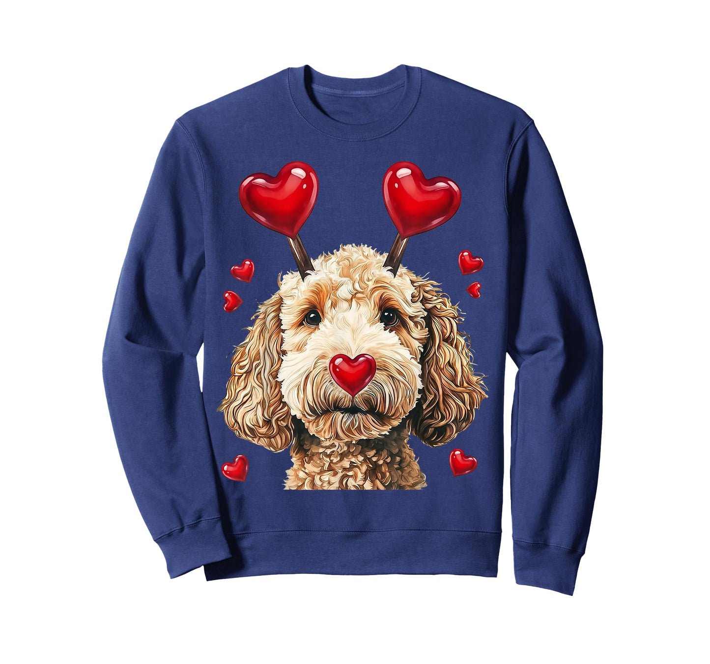 Golden Doodle Love Heart Cute Valentine Golden Doodle Dog T-Shirt