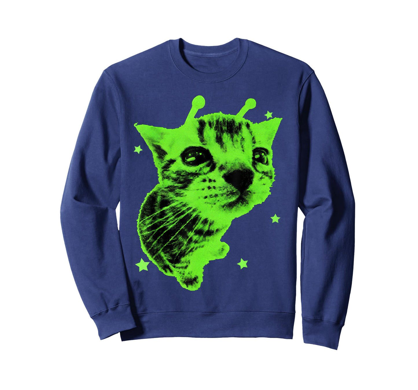Alien Cat Meme Retro Silly Cat Y2K Vintage Space Kitty Funny T-Shirt
