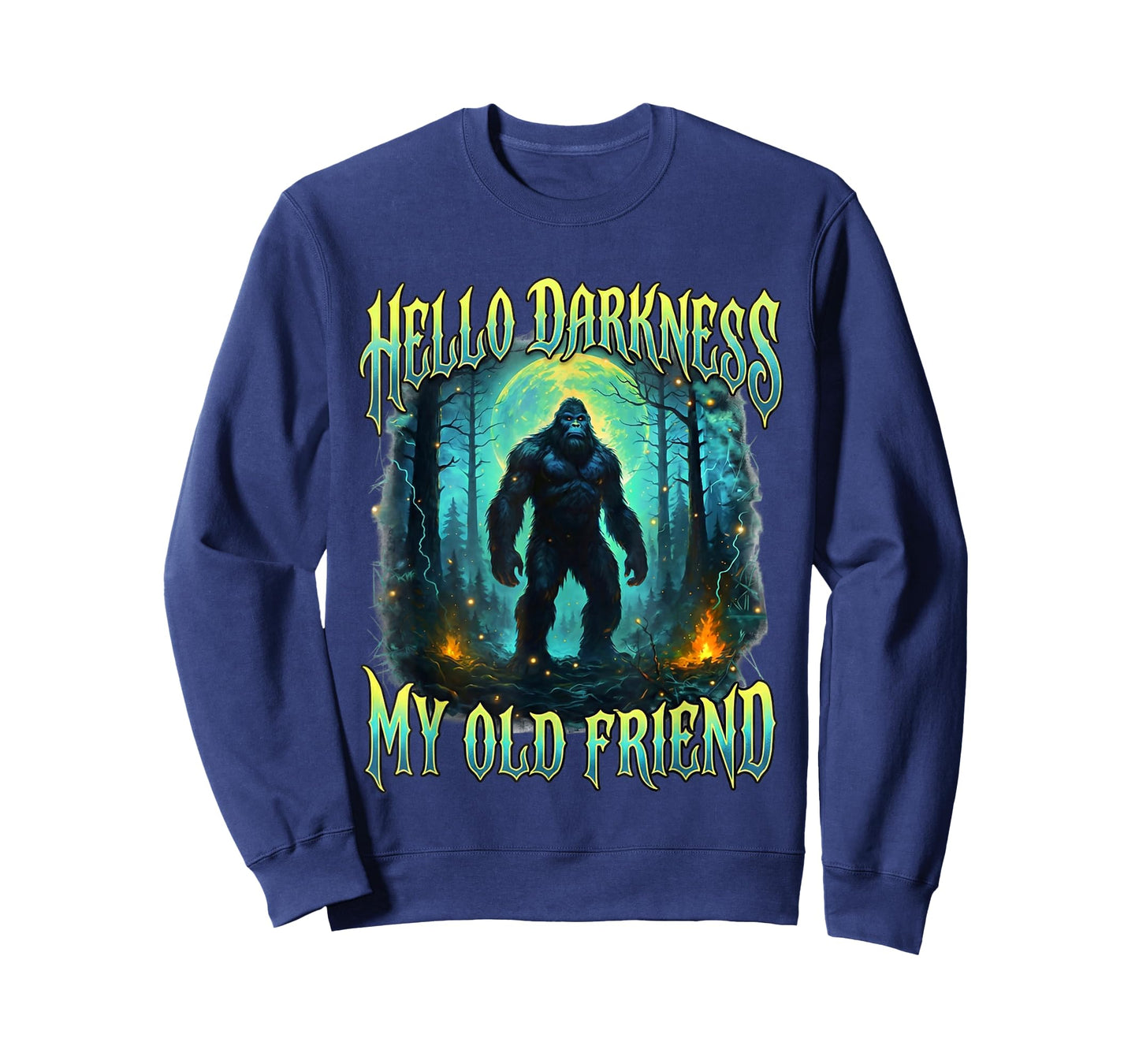 Hello Darkness My Old Friend Funny Sasquatch Bigfo T-Shirt
