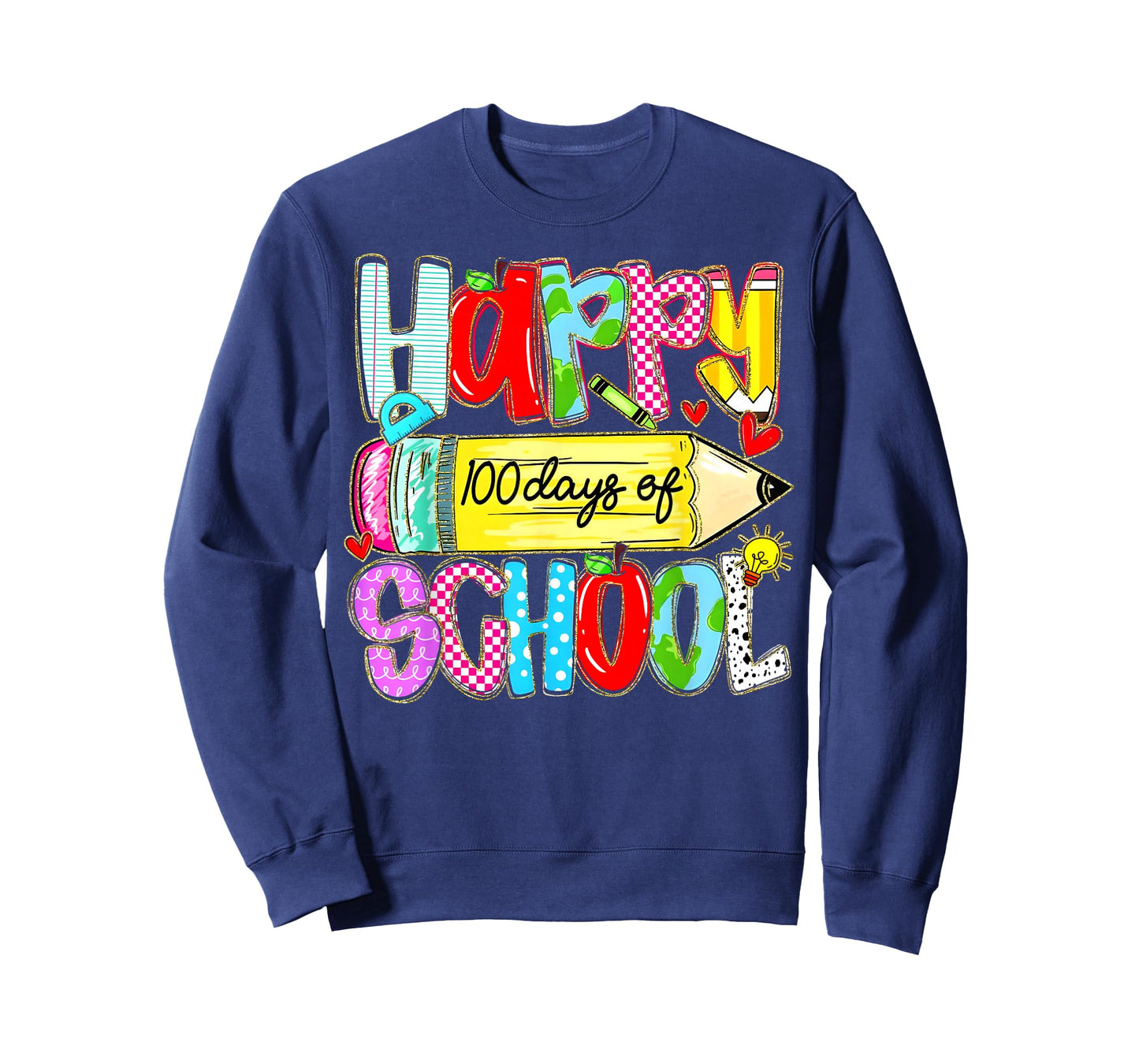 100th Day of School Pencil Teachers Kid Child Happy 100 Days T-Shirt