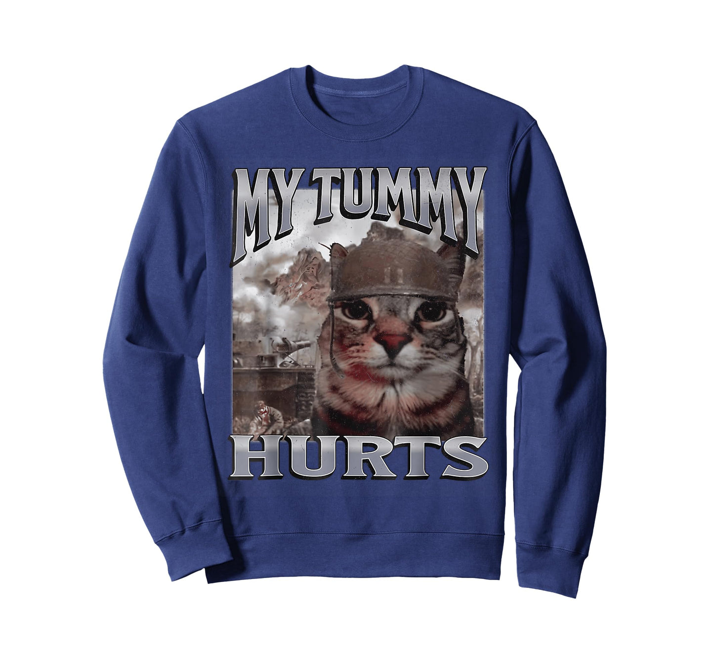My Tummy Hurts Funny Cat Meme Bootleg Graphic T-Shirt