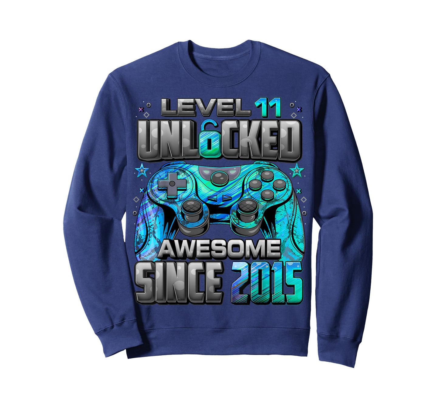 Level 11 Unlocked Awesome Since 2015 11th Birthday Gaming T-Shirt