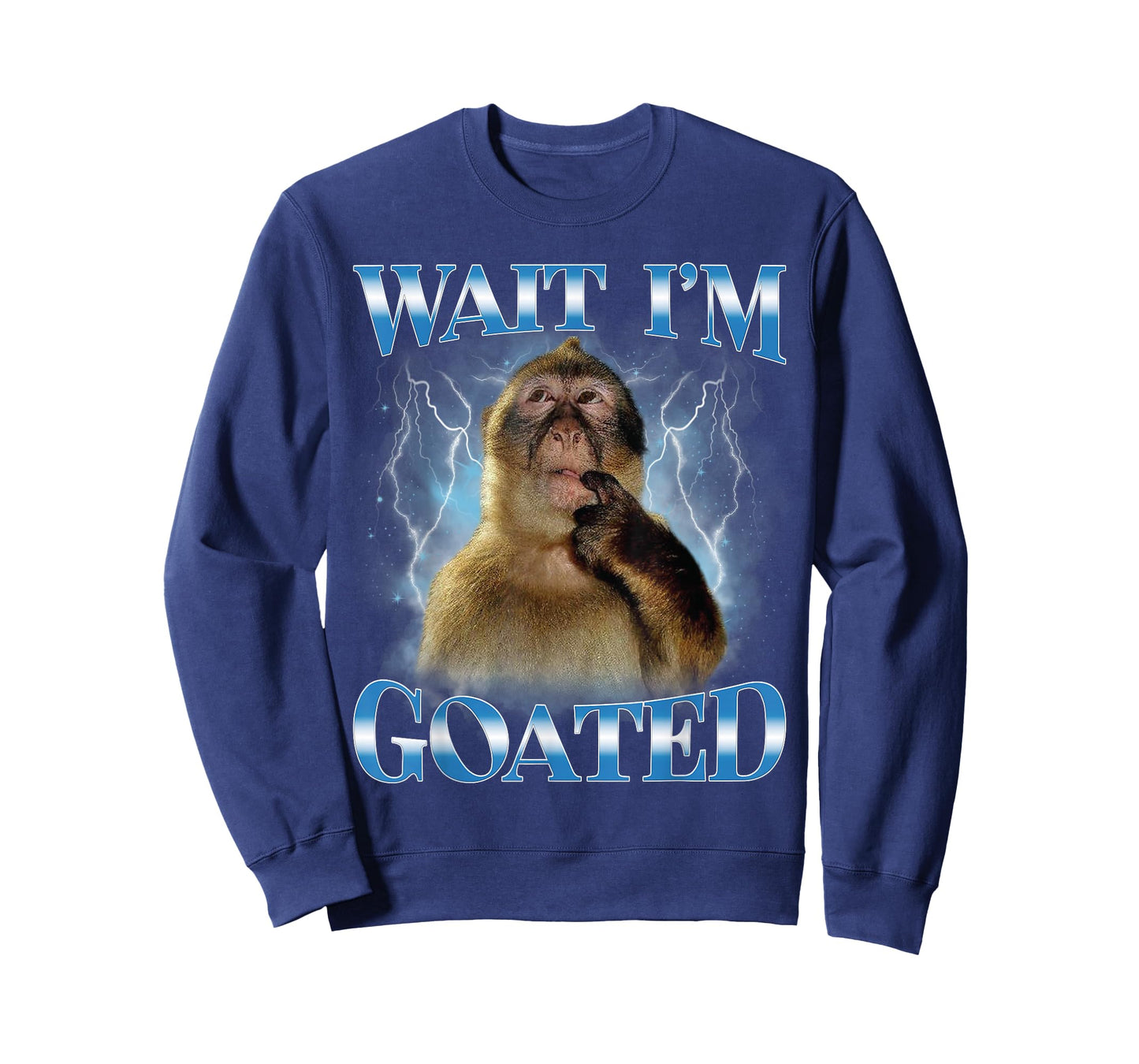 Wait I'm Goated Funny Thinking Monkey Meme Brainrot T-Shirt
