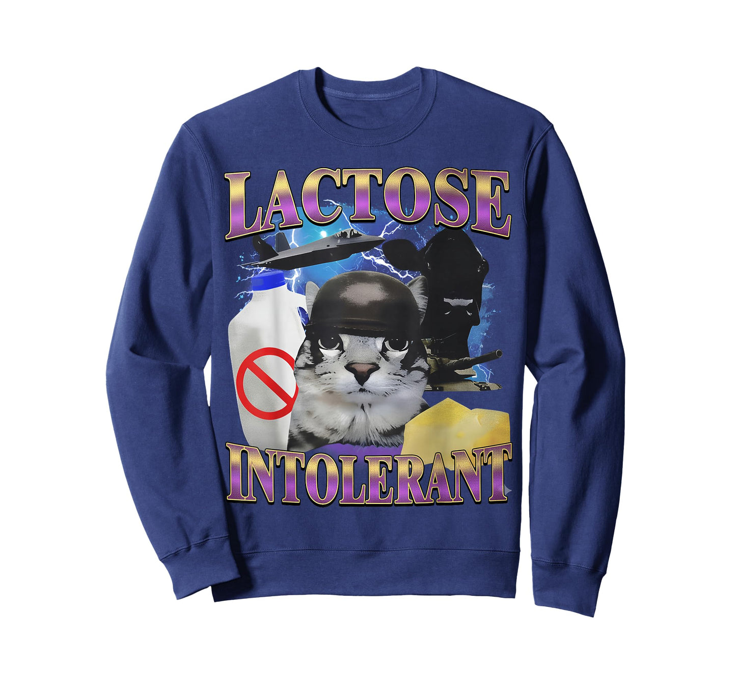 Funny Saying Lactose Intolerant Silly Cat Meme Cat Lover T-Shirt