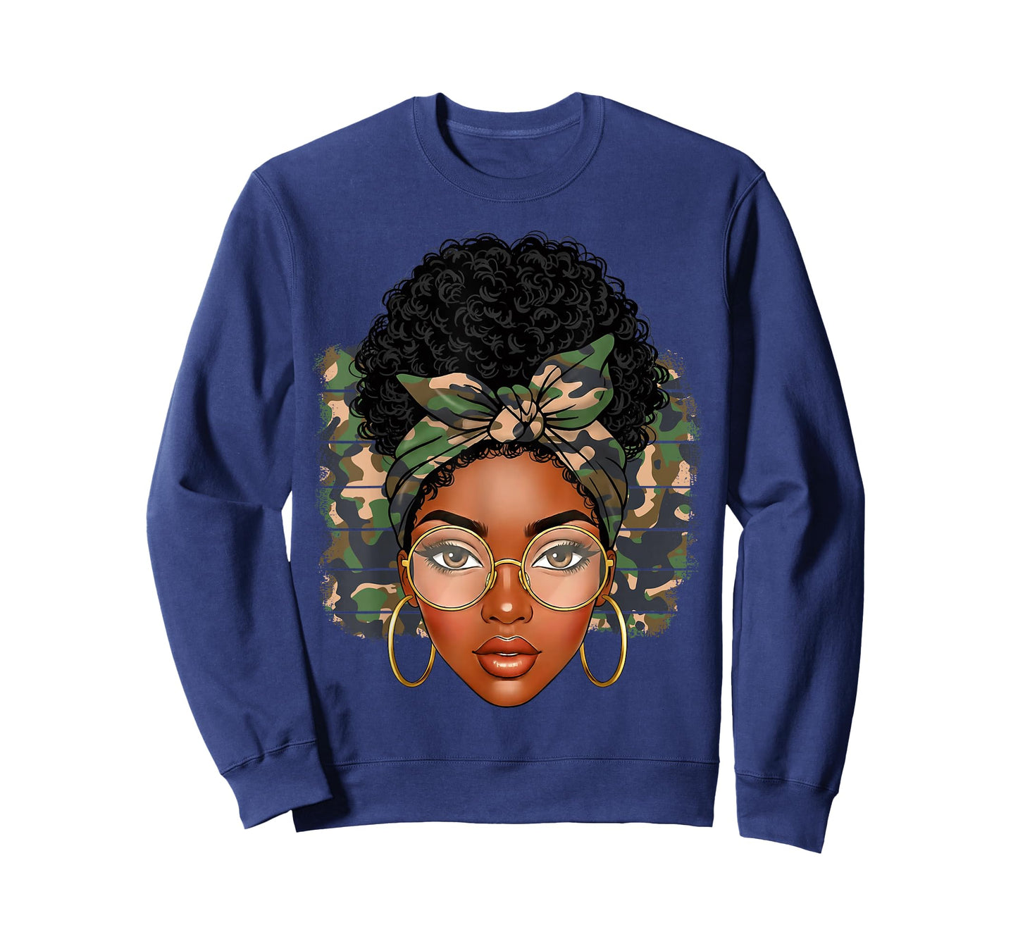 Black History Afro American Melanin Woman Camo Girl Women T-Shirt