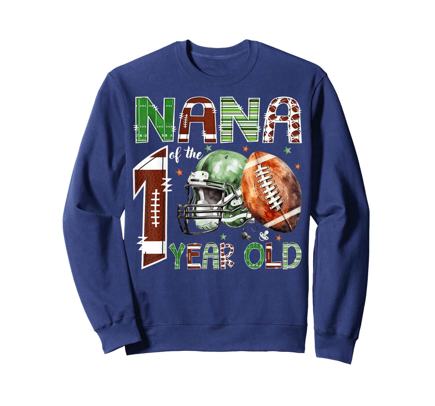 Nana of The 1 Year Old Football Lover 1st Birthday Boy T-Shirt
