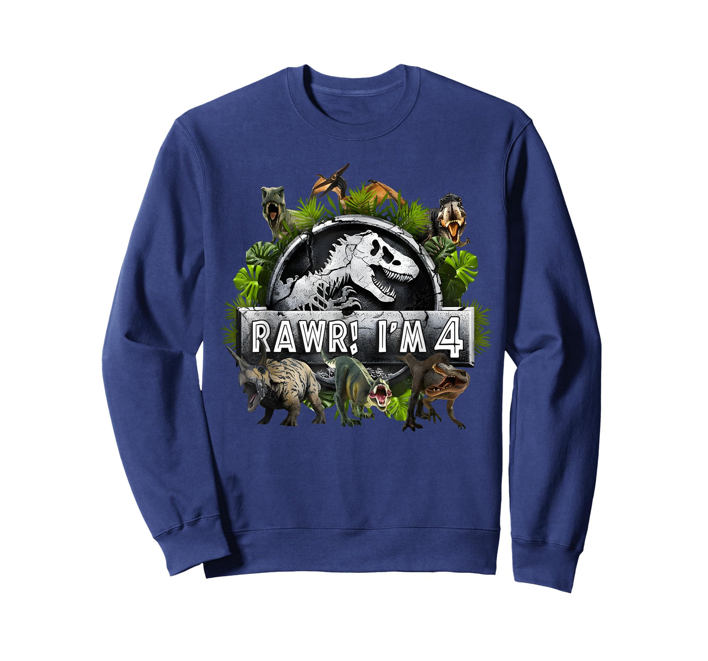 Rawr I'm 4 4th Birthday T Rex Dinosaur Funny Party Boys Kids T-Shirt