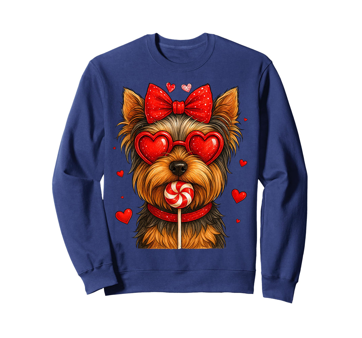 Cute Yorkshire Terrier Yorkie Valentine Heart Candy Kid Girl T-Shirt