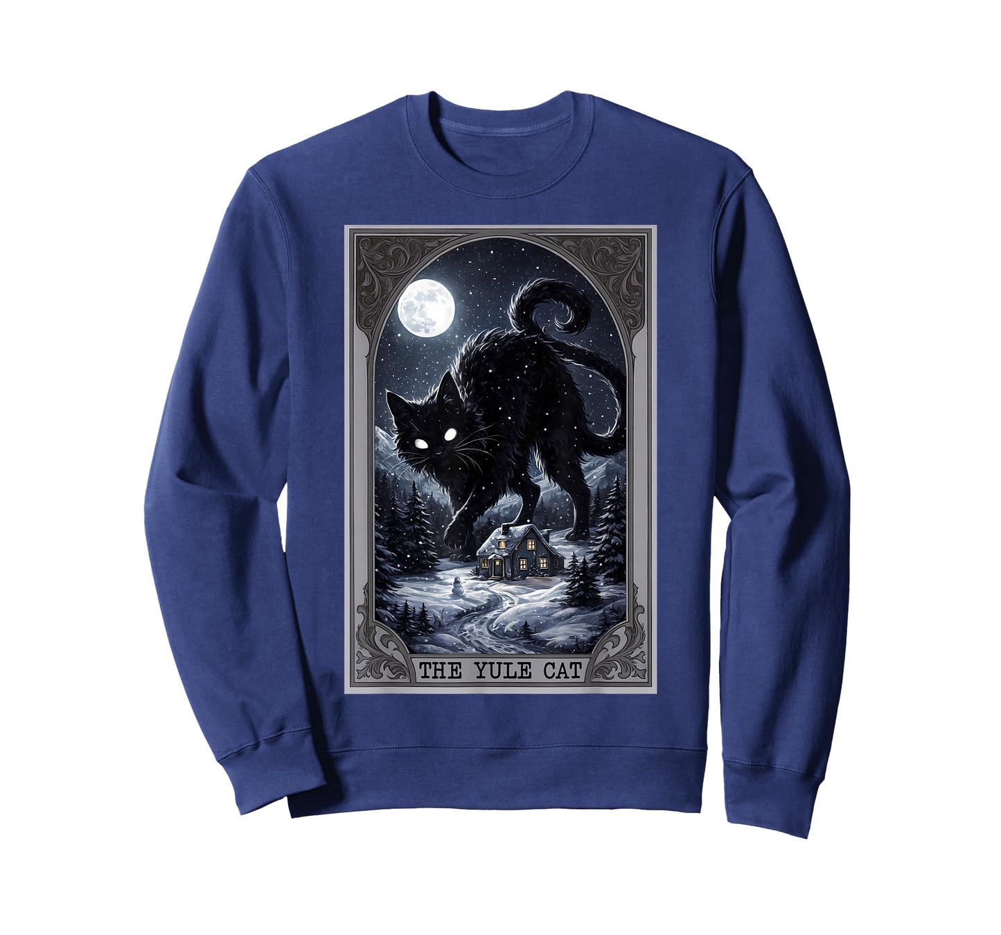 Creepmas Vintage The Yule Cat Tarot Card Dark Christmas T-Shirt