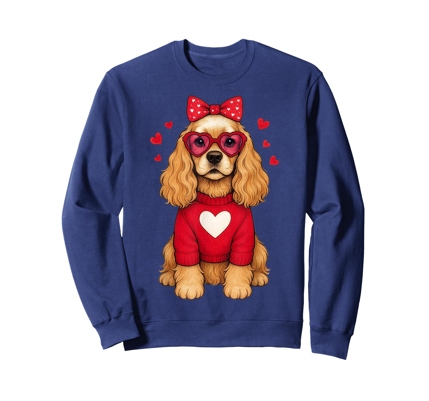 American Cocker Spaniel Dog Valentines Day Heart Dog Sweater T-Shirt