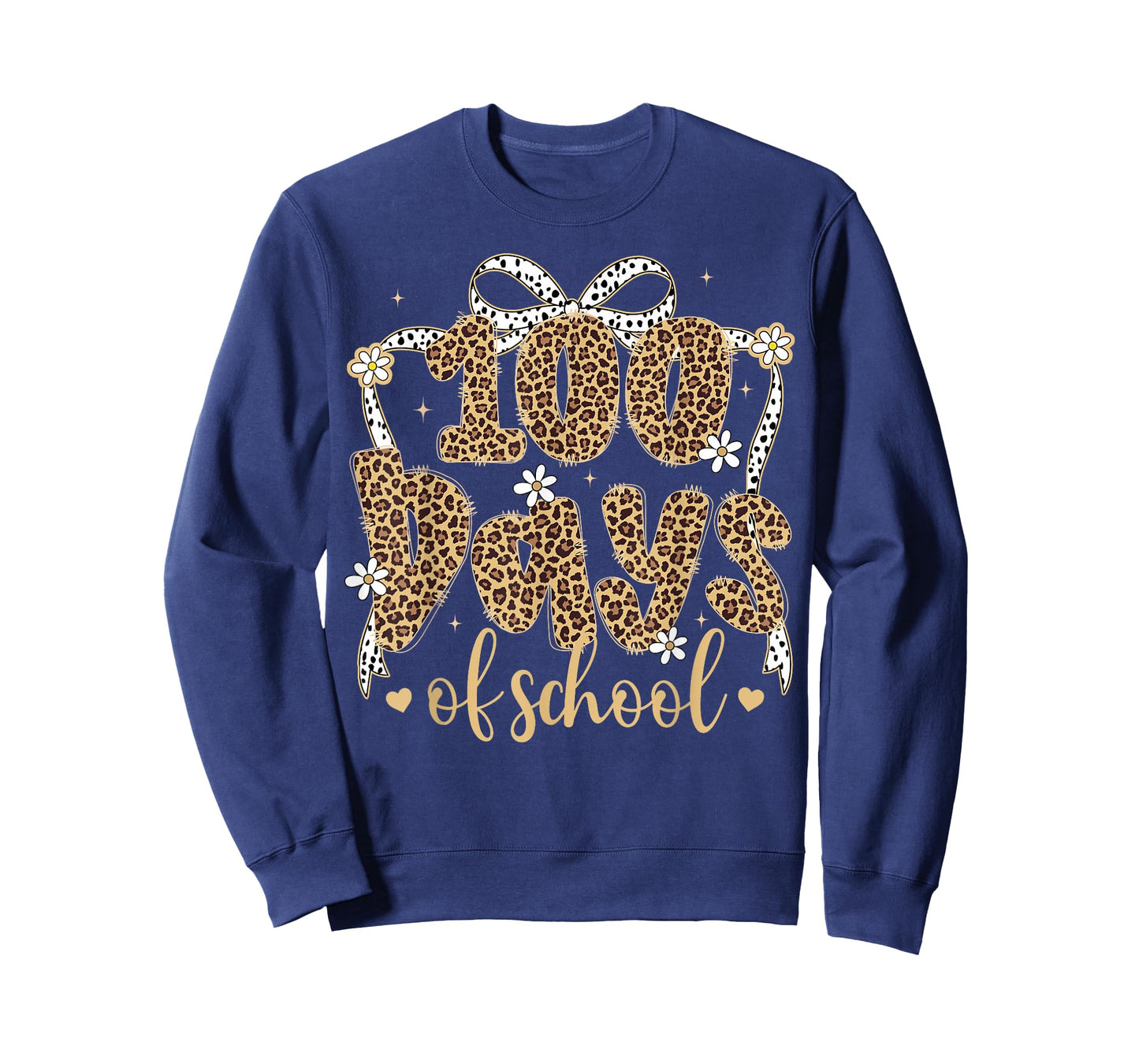 100 Days of School Leopard Kids Teachers Girl Women T-Shirt