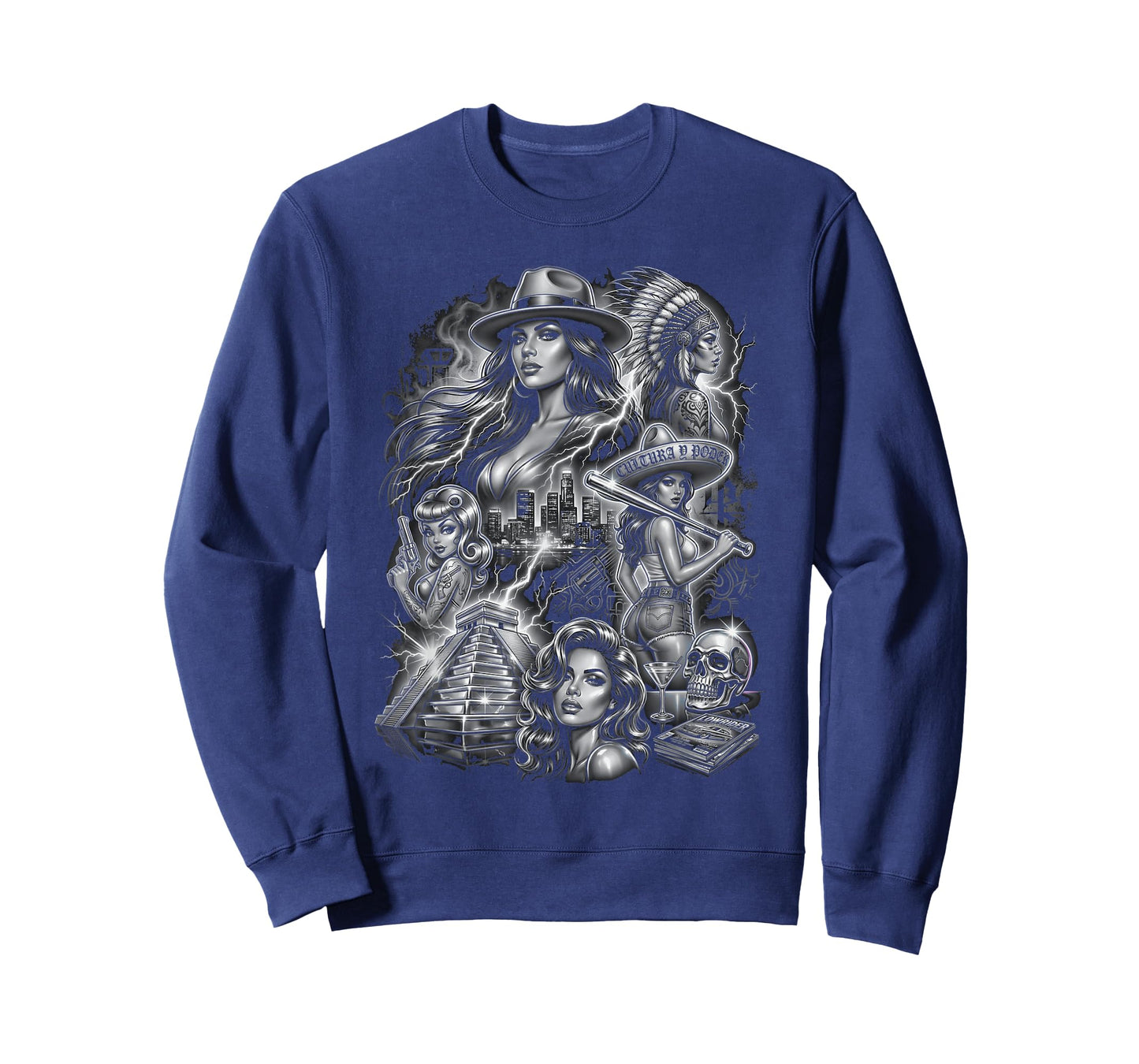 Chicano Art Lowrider Culture Aztec Pyramid West Coast T-Shirt