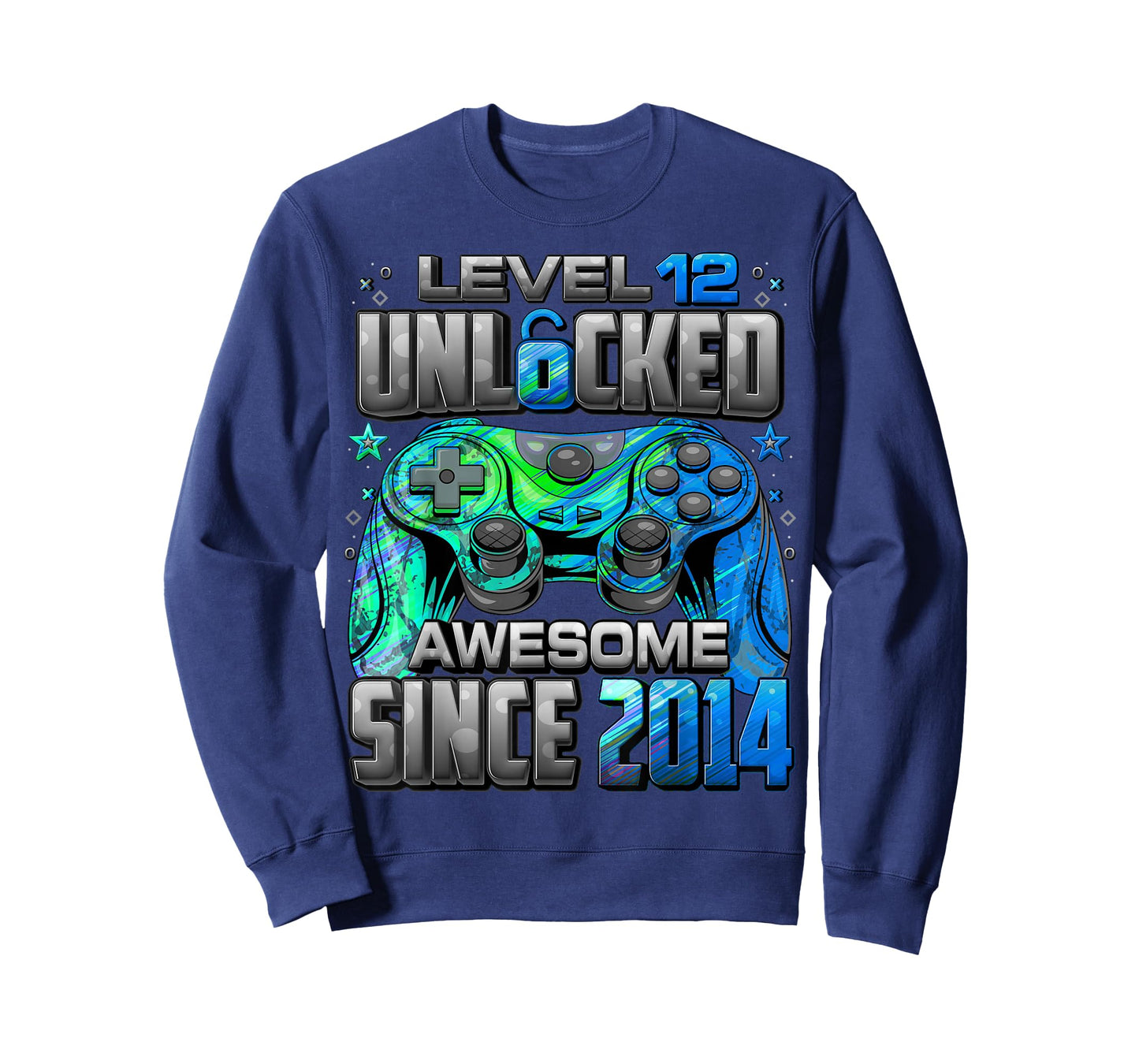 Level 12 Unlocked Awesome Since 2014 12th Birthday Gaming T-Shirt