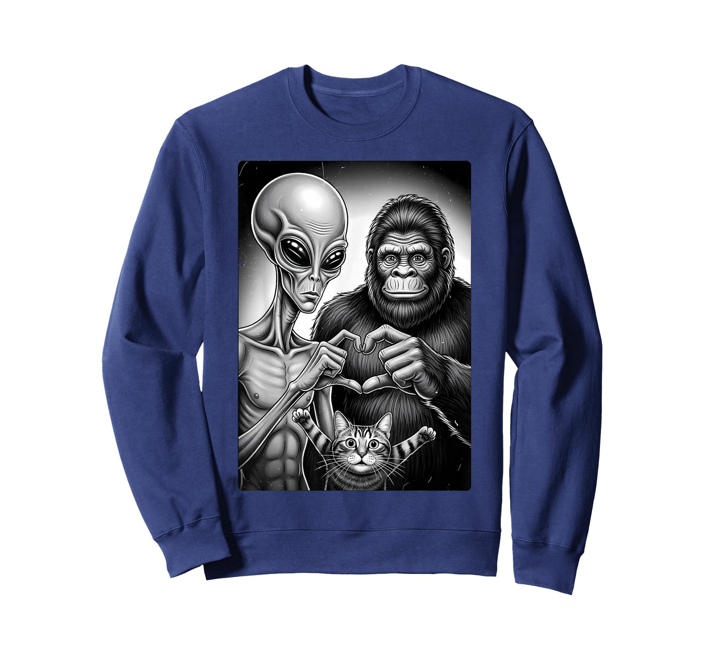Bigfoot Alien Valentines Day UFO Love Encounter T-Shirt