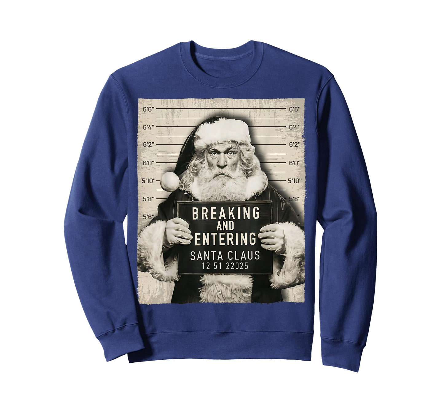 Funny Christmas Santa Claus Humor Mugshot Xmas Men Women T-Shirt