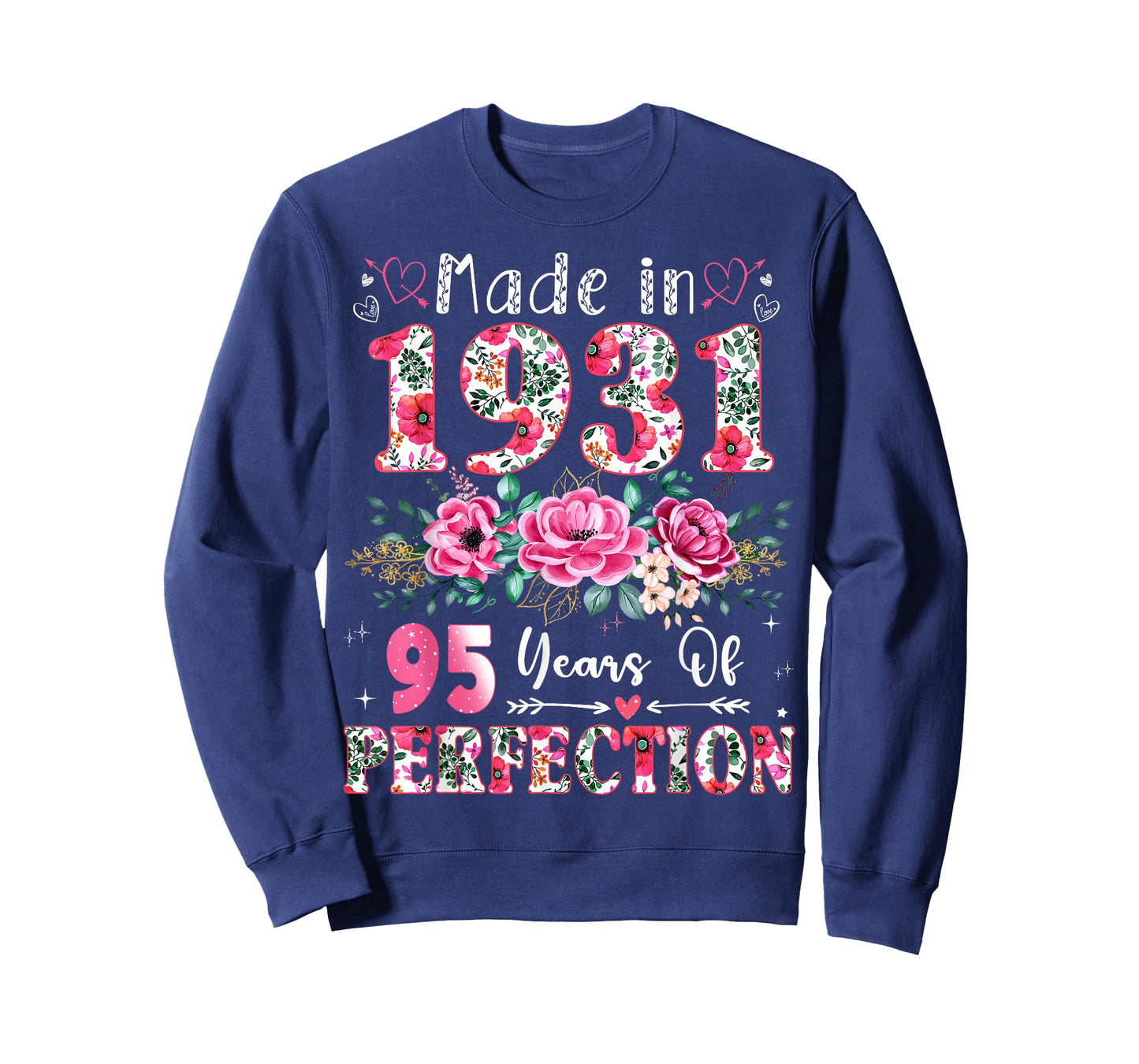 95 Year Old Made in 1931 Floral 95th Birthday Women T-Shirt