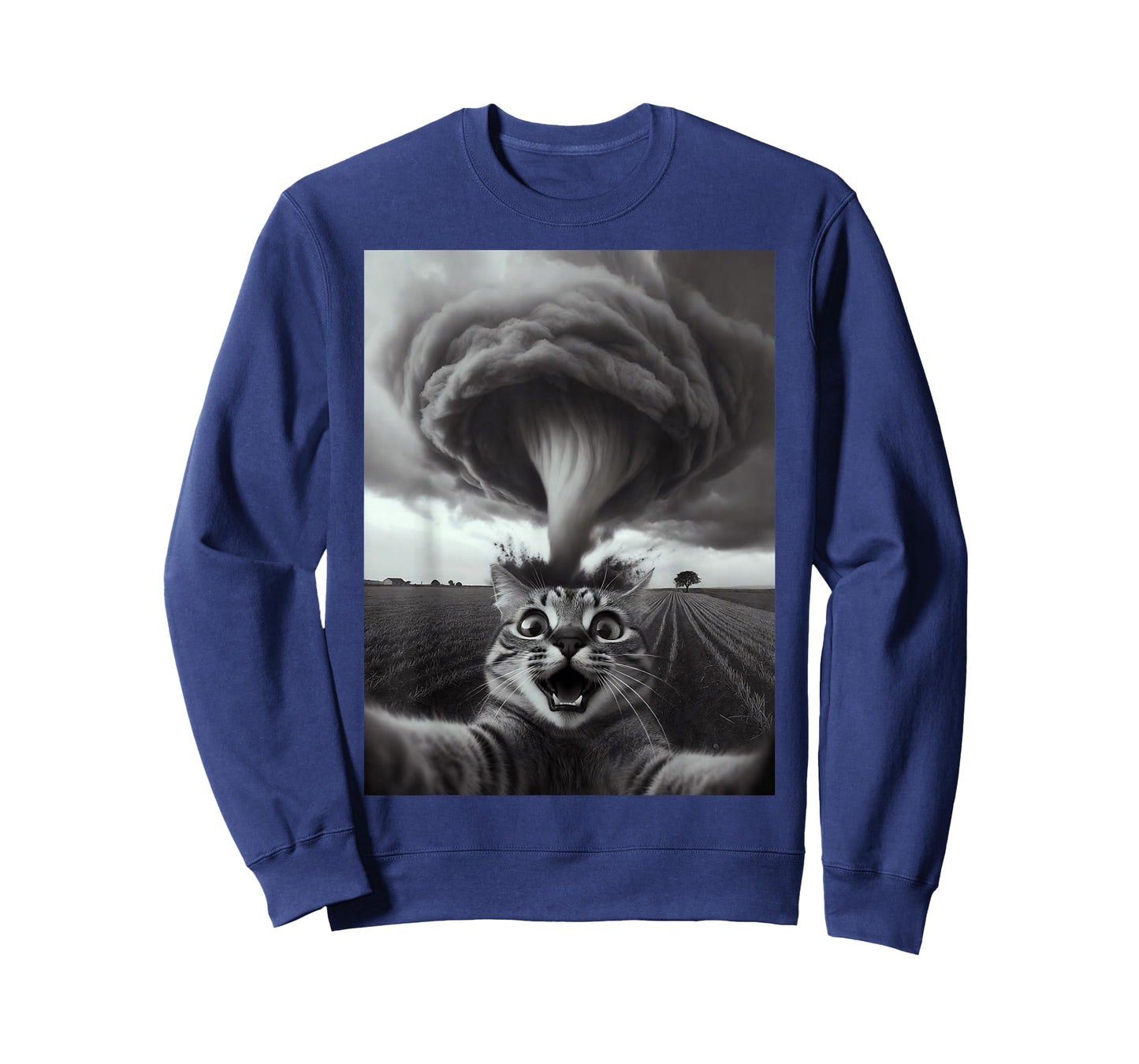 Funny Tornado Selfie Cat Meme – Cute Storm Weather Humor T-Shirt