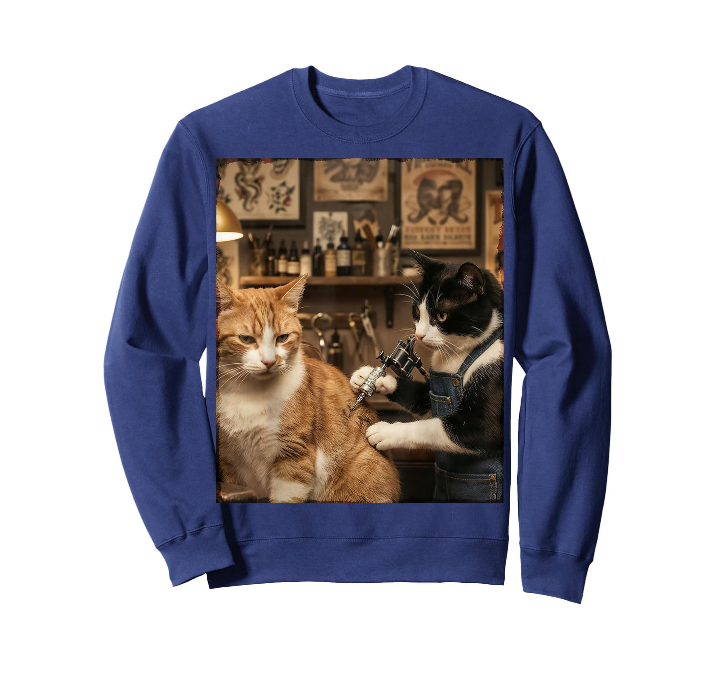 Cat Tattooing Cat Funny Meme Inked Kitty Humor Tattoo Artist T-Shirt