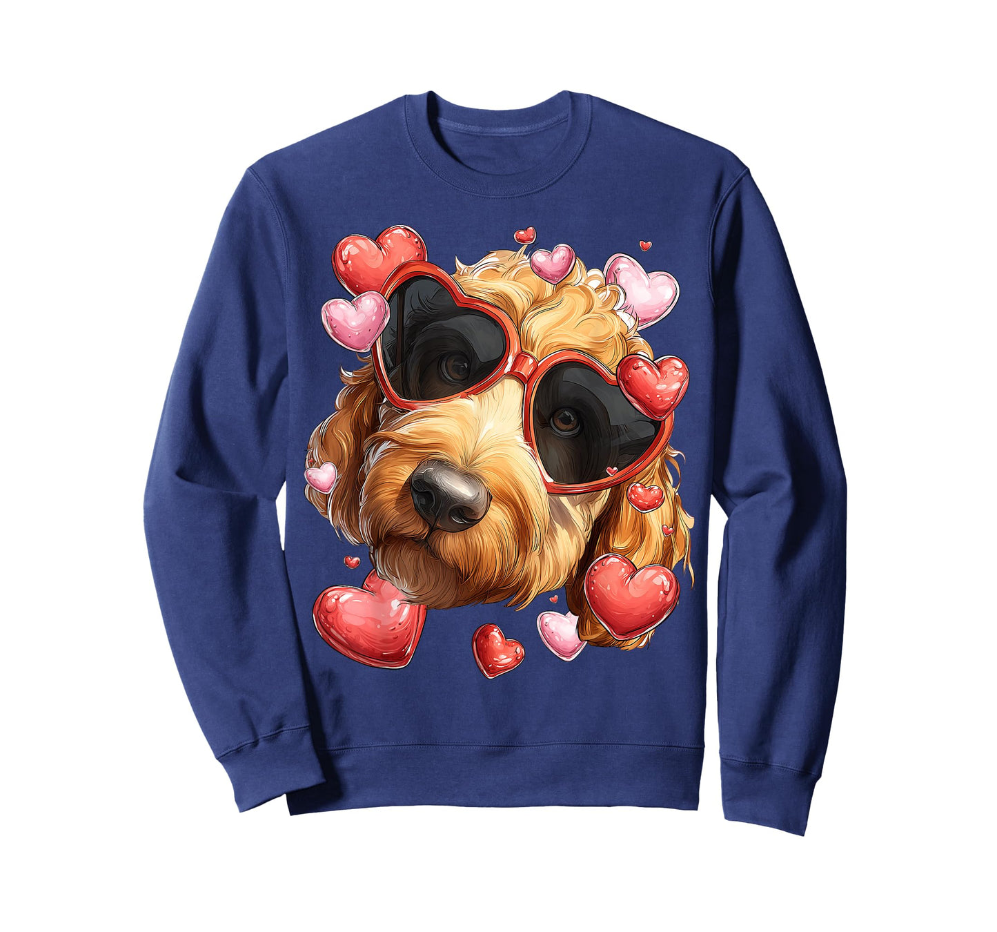 Golden Doodle Dog Goldendoodle Valentine's Day Heart T-Shirt