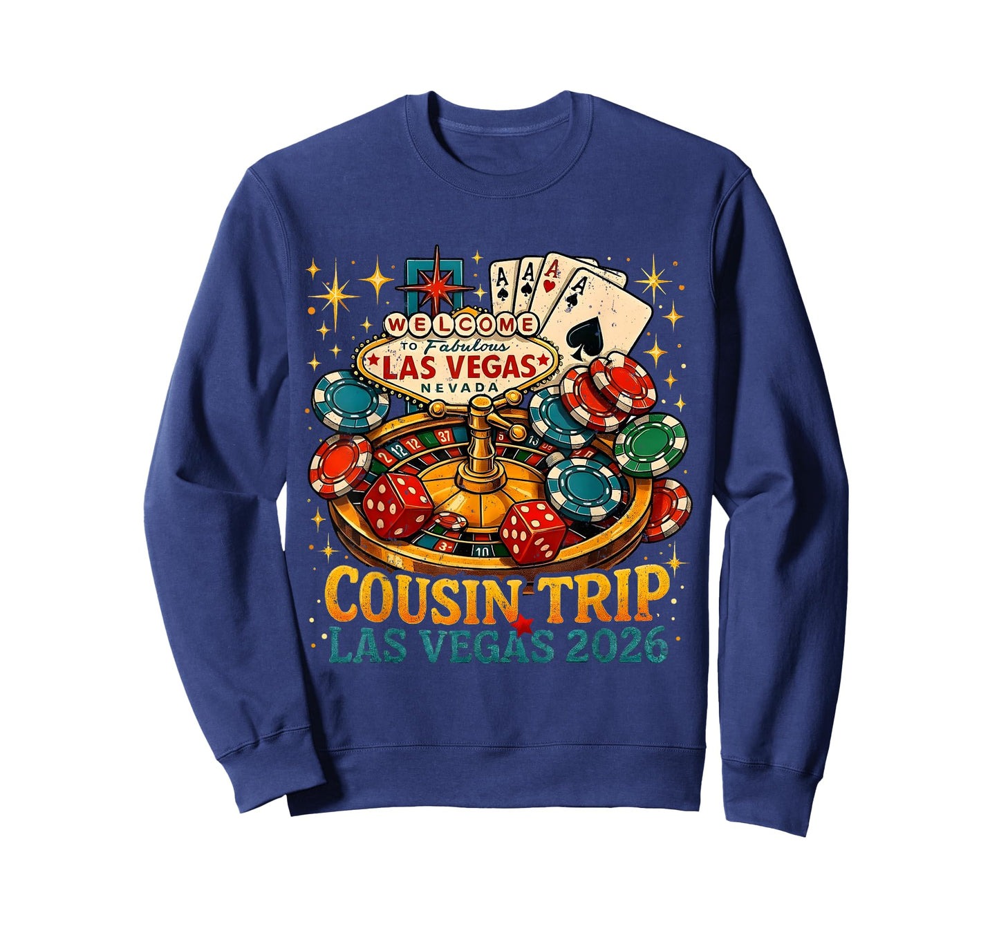 Cousin Trip Las Vegas 2026 Family Matching Retro Vacation T-Shirt