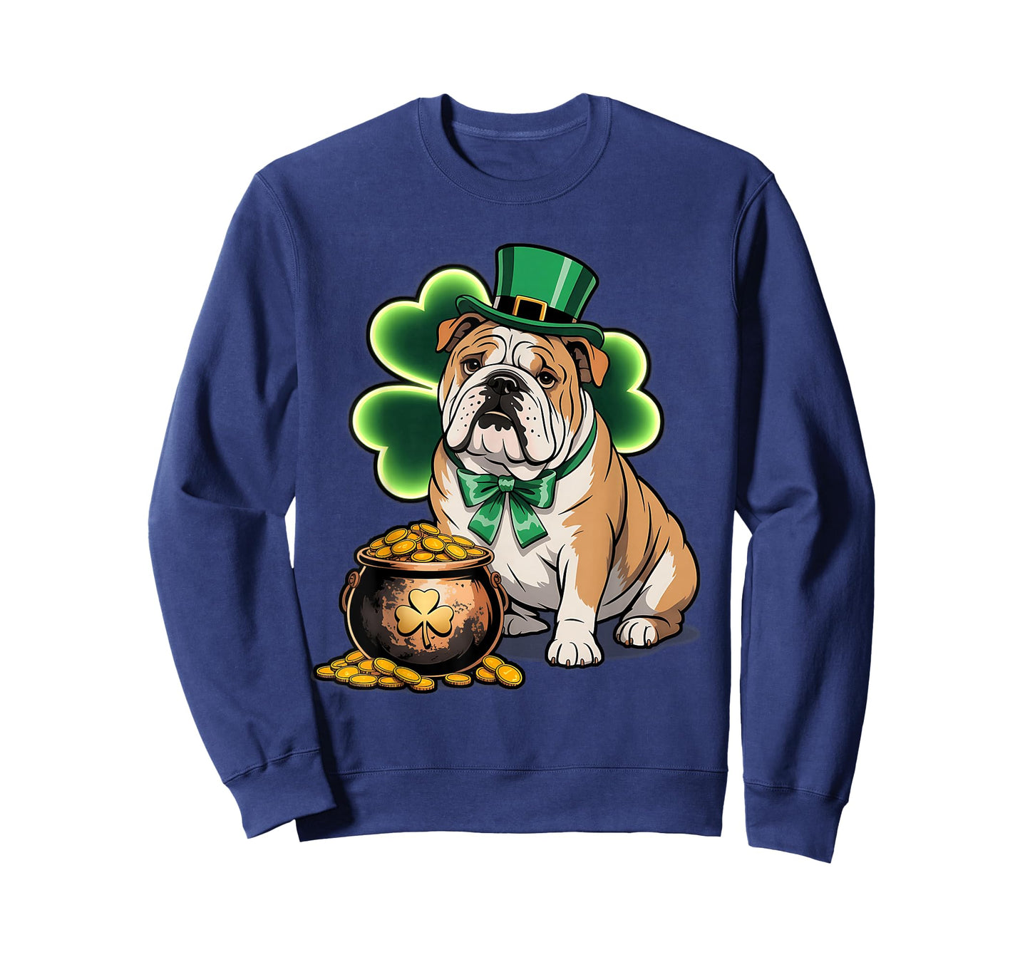 Cute English Bulldog Shamrock Women Men St Patricks Day T-Shirt