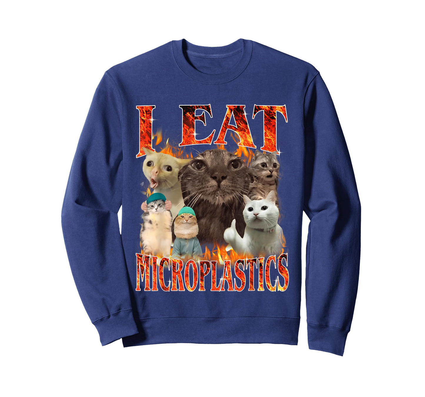 I Eat Microplastics Offensive Cat Meme Bootleg Men Women T-Shirt