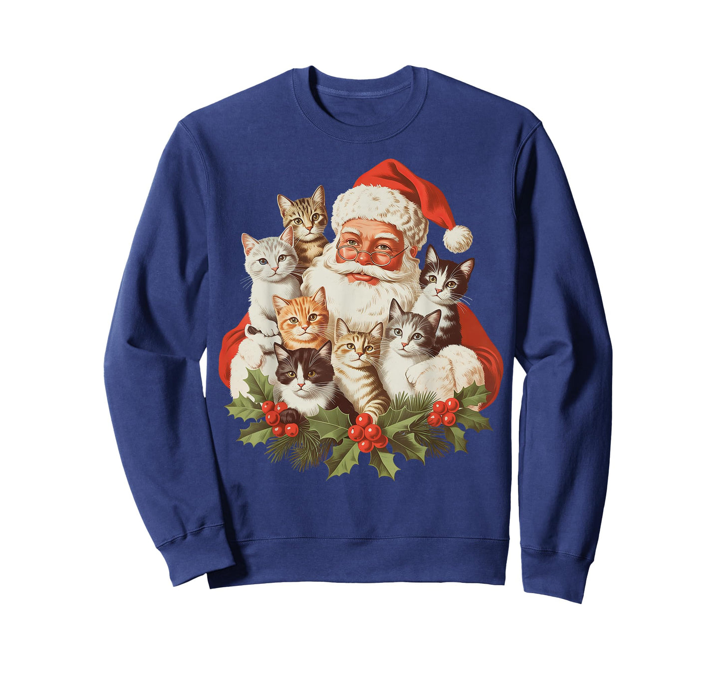 Santa Claus and Kittens Cats Christmas T-Shirt