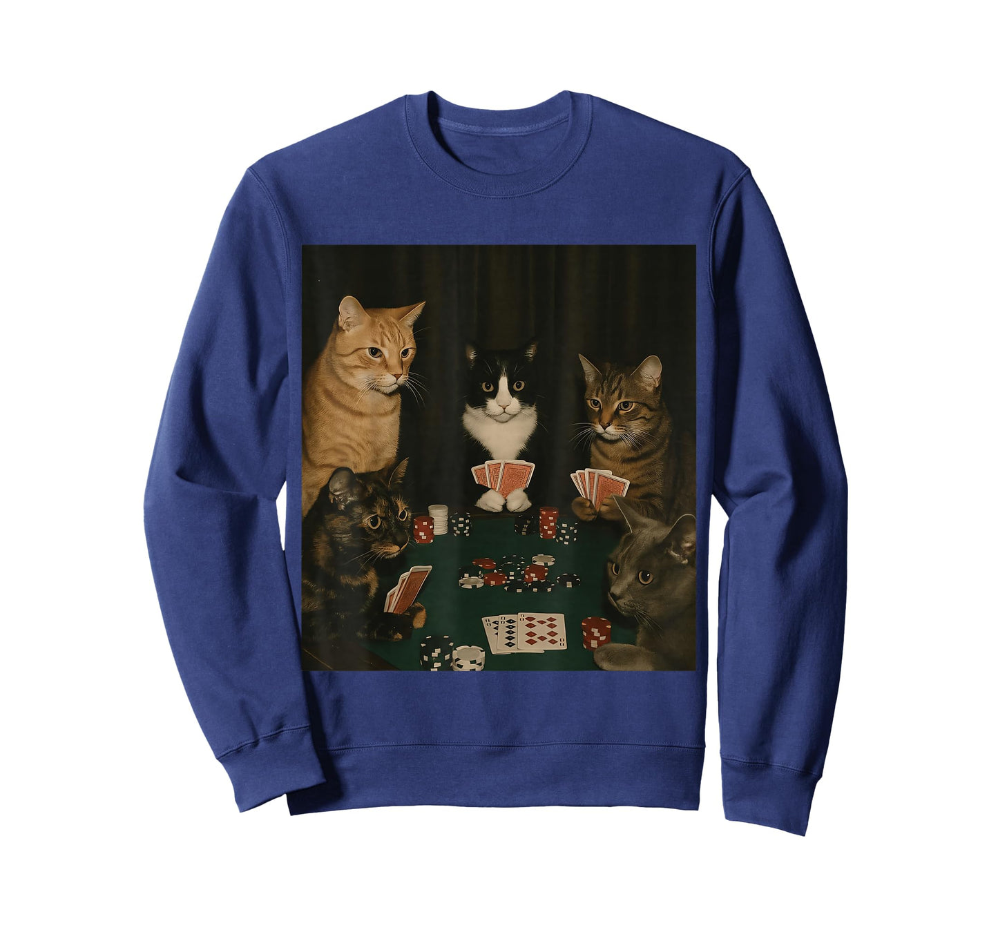 Vintage Cats Playing Poker Kitty Meme Cute Cat Lover Graphic T-Shirt