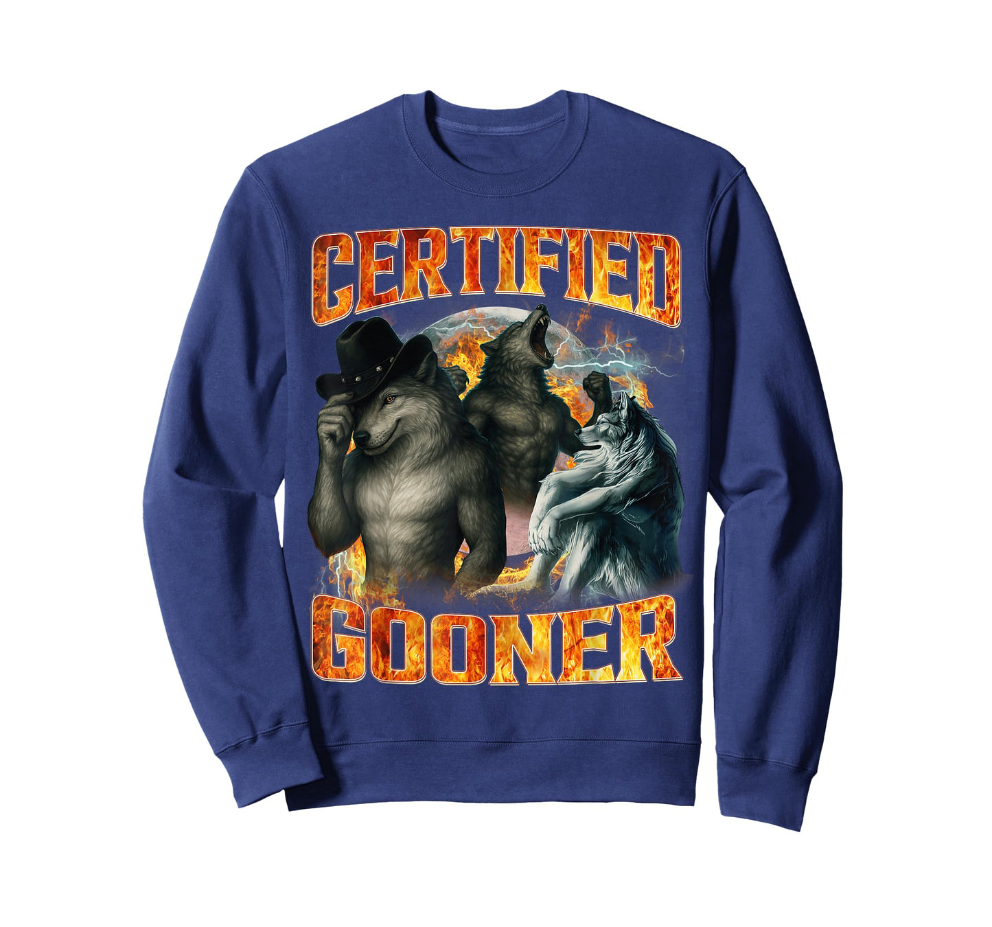 Wolf Certified Gooner Funny Bootleg Meme Dad Papa Men Gifts T-Shirt