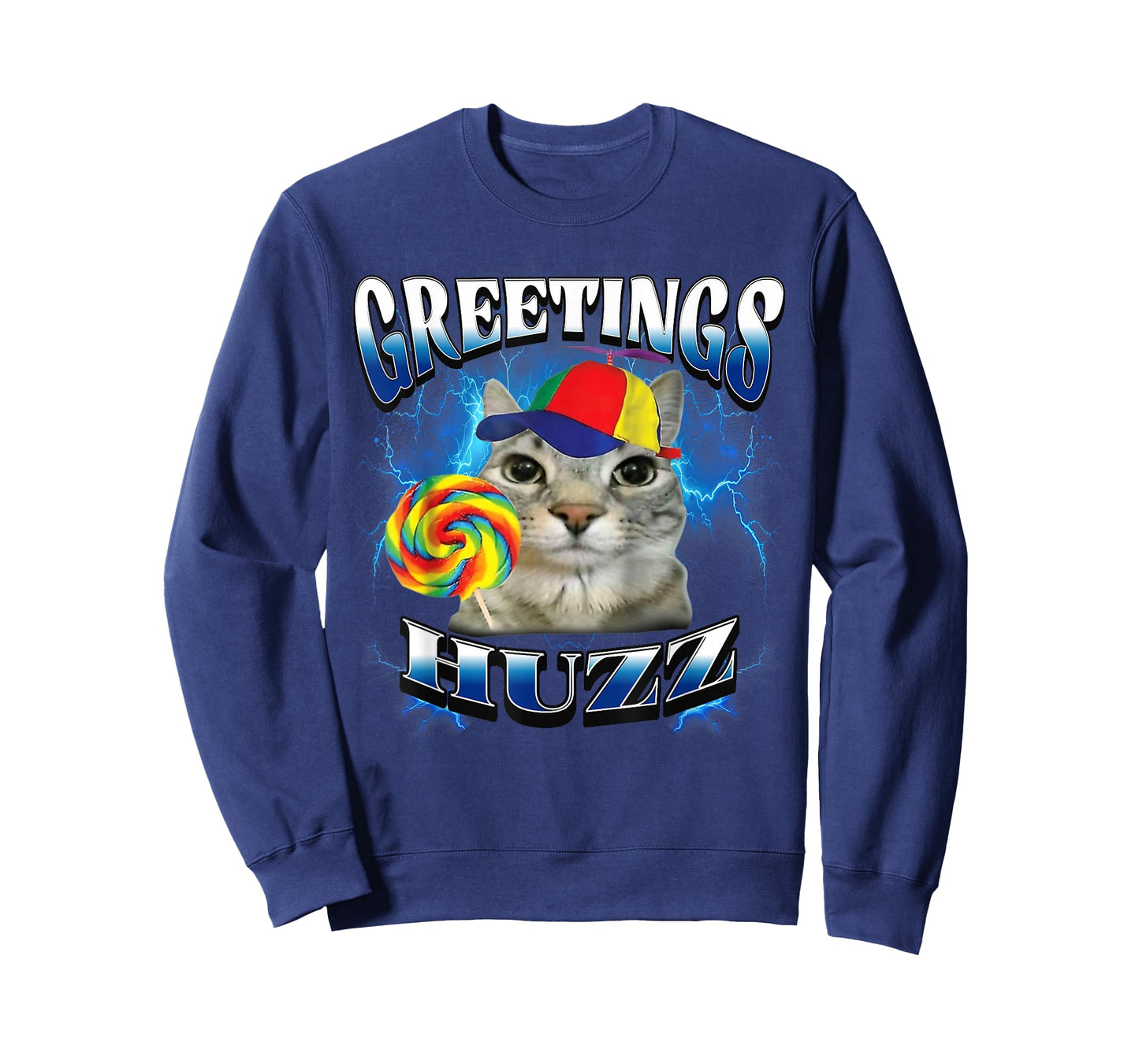 Greetings Huzz Funny Lollipop Cat Meme T-Shirt