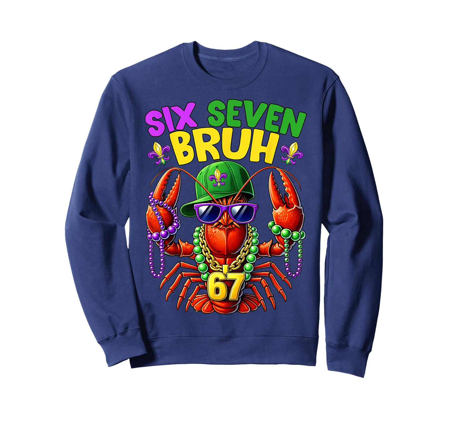 67 Mardi Gras Crawfish Costume Beads Six Seven Carnival Kids T-Shirt