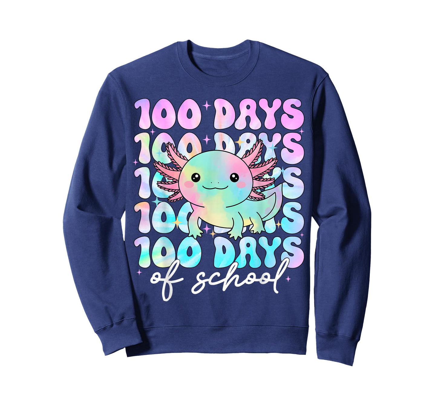 100 Days of School Axolotl Girls 100th Day of School Teacher T-Shirt