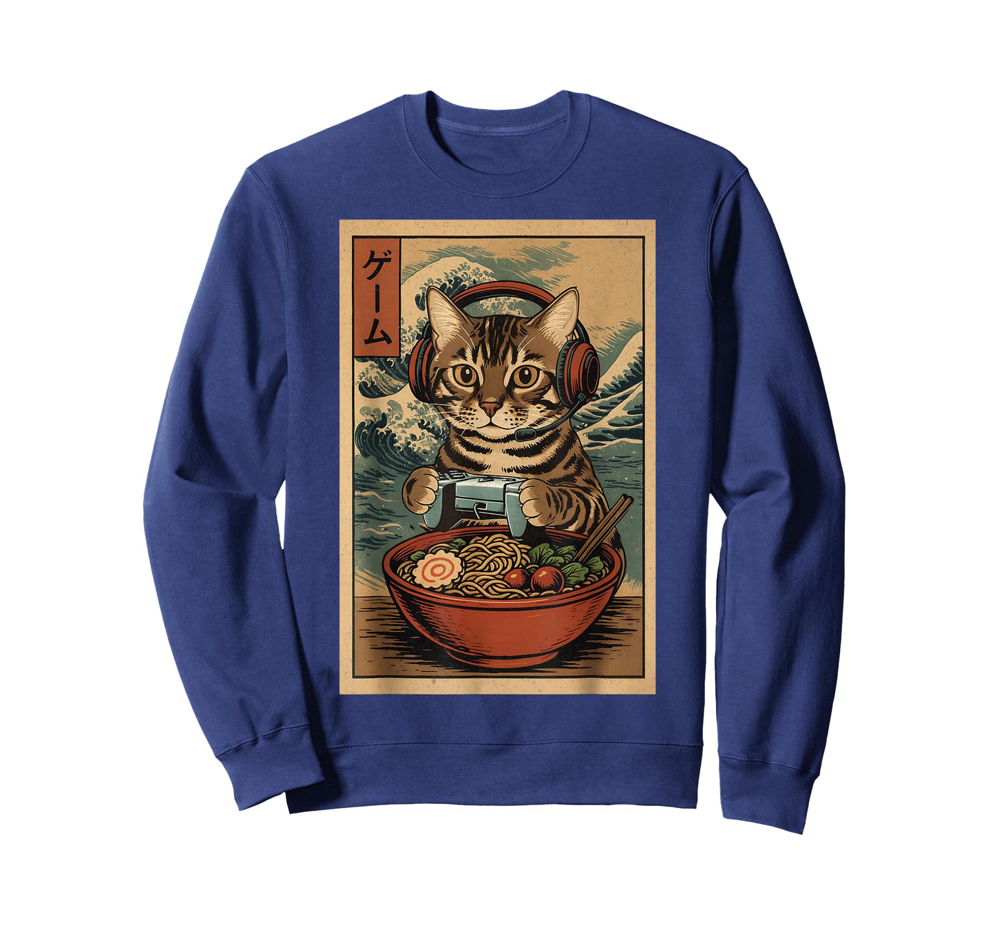 Cute Kawaii Gamer Cat Funny Ramen Retro Japanese Cat Gaming T-Shirt