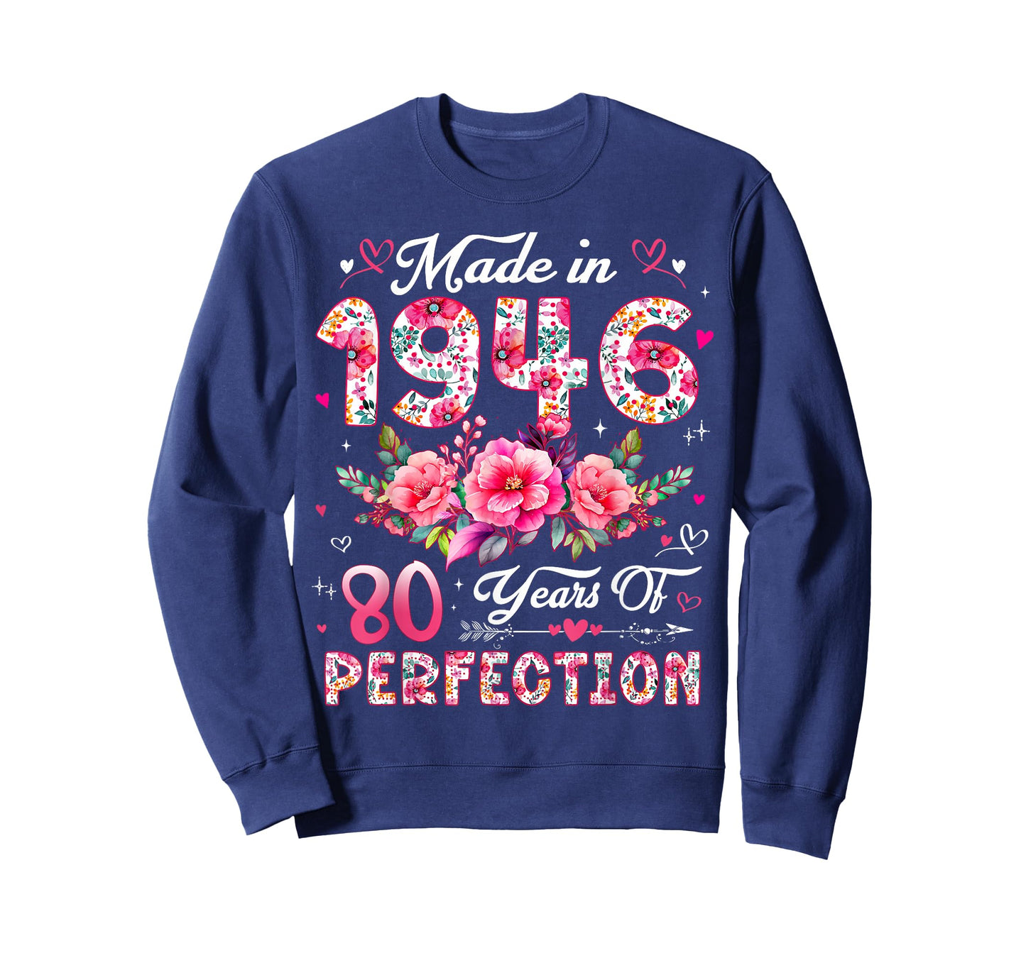 80 Year Old Made in 1946 Floral 80th Birthday Women T-Shirt