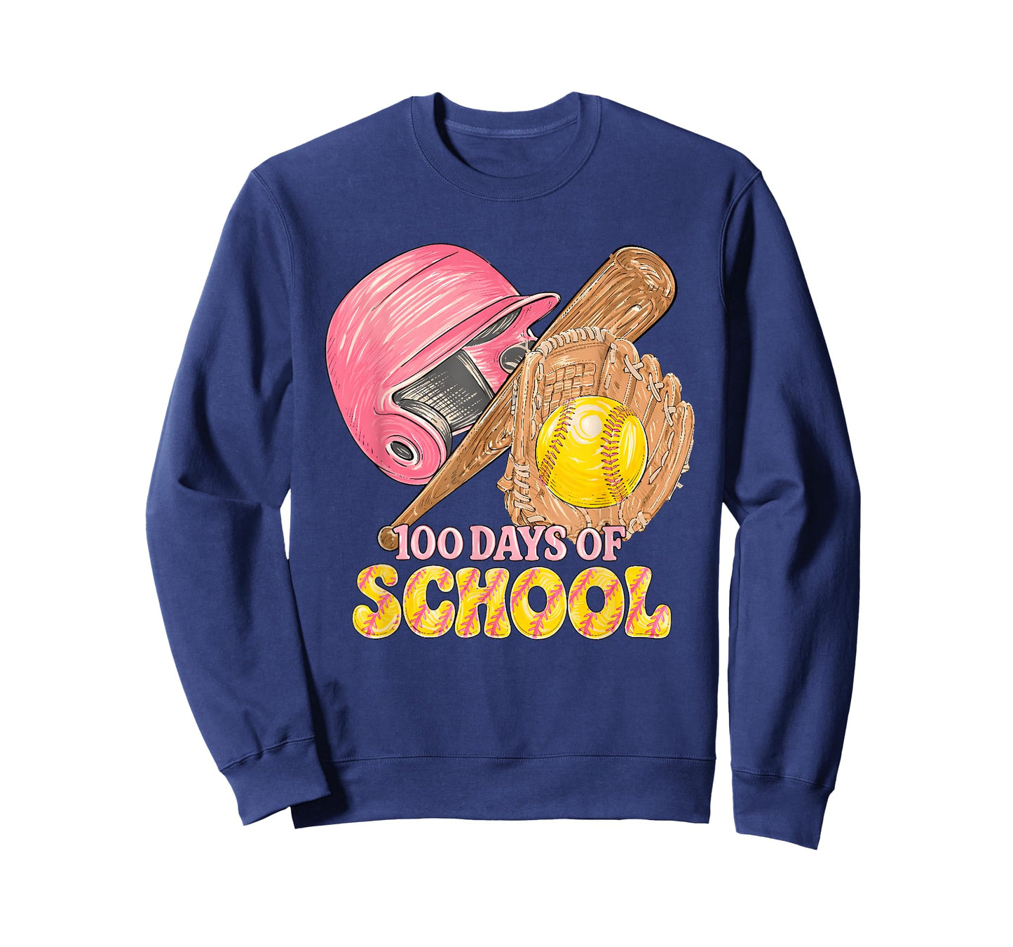 100 Days of School Softball Kid 100th Day of School Softball T-Shirt