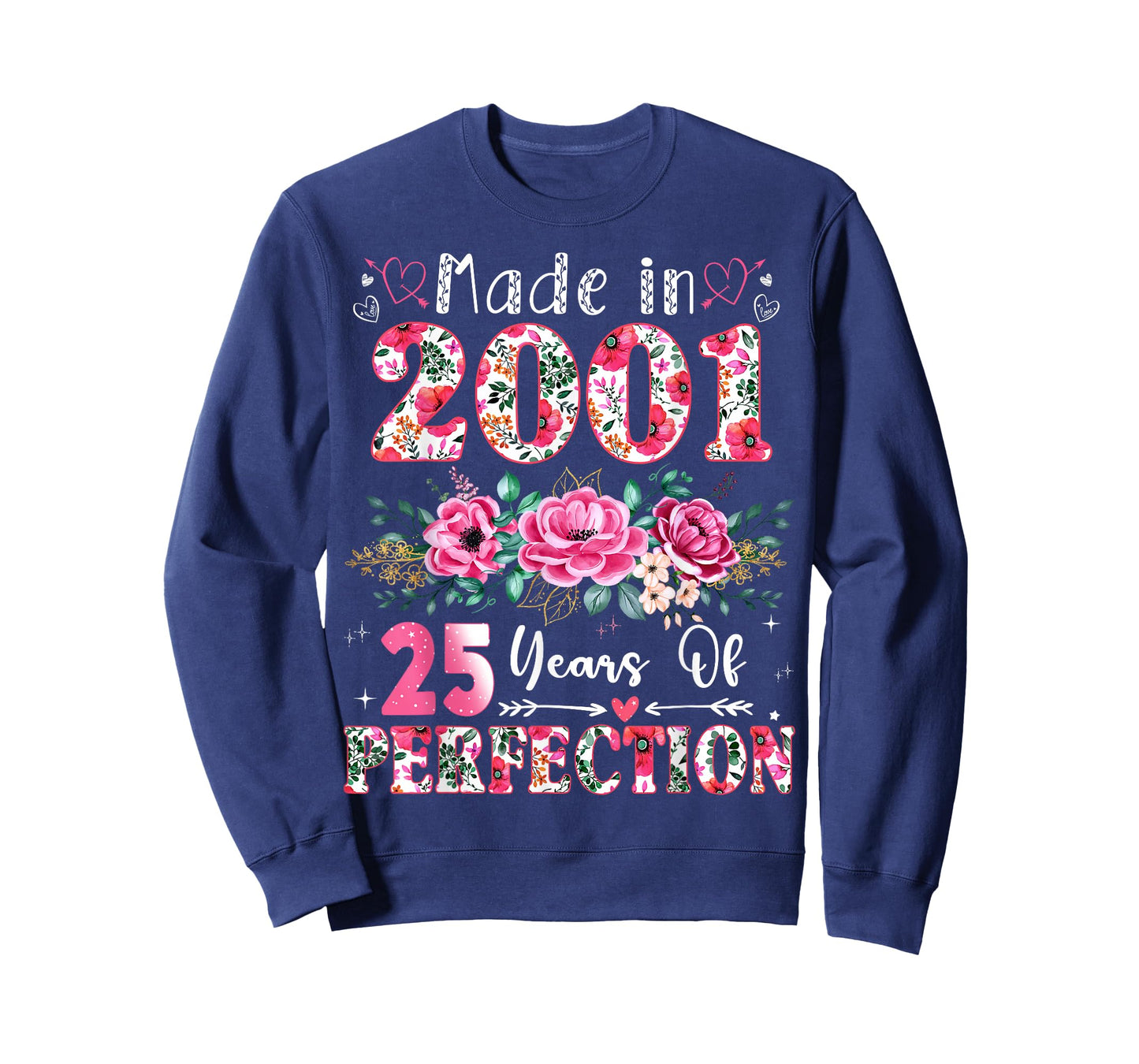 25 Year Old Made in 2001 Floral 25th Birthday Women T-Shirt